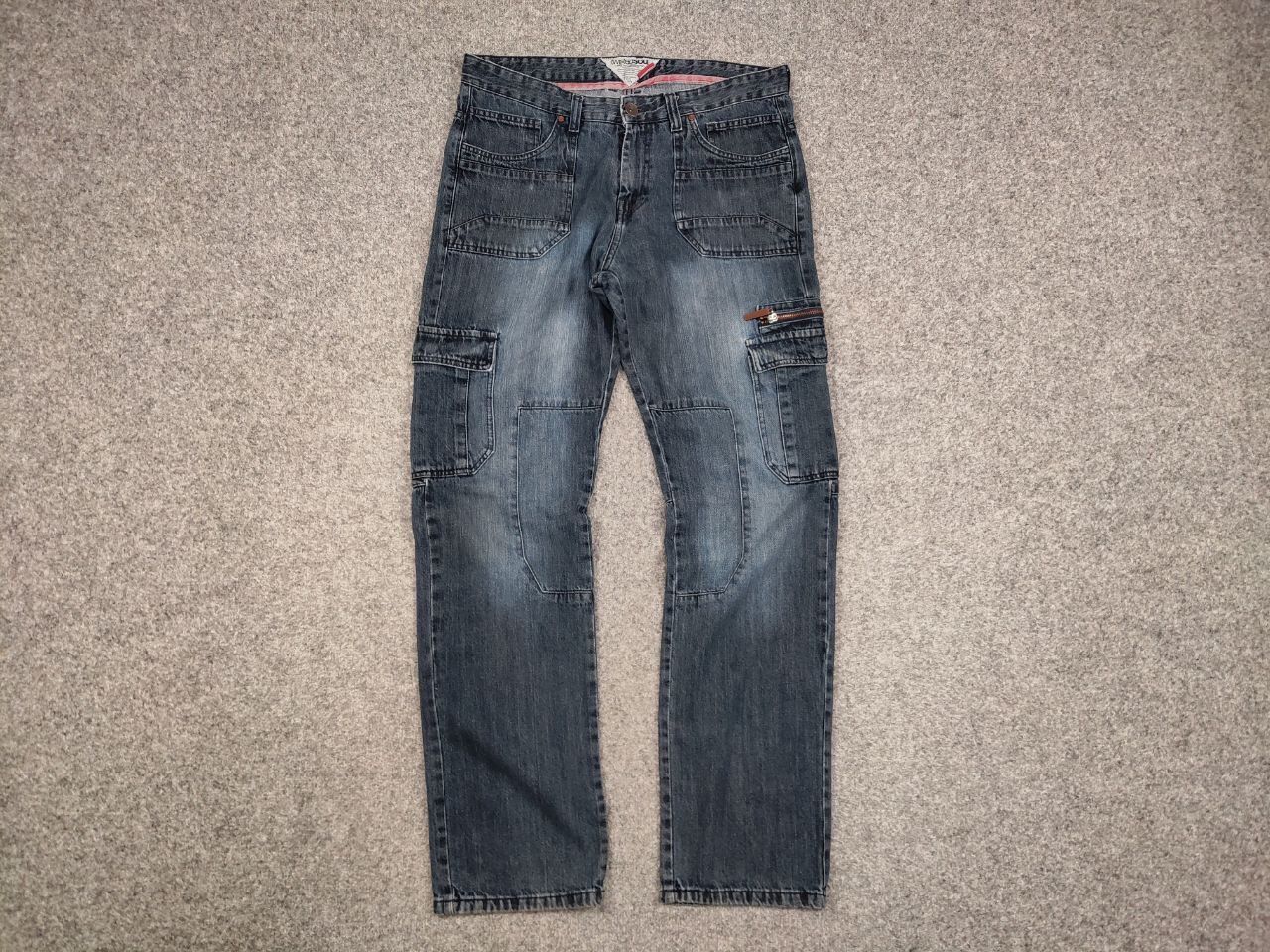 Japanese Brand Vintage 90's Japanese Denim Baggy Cargo Zip Jeans Y2K Style Size US 36 / EU 52 - 14 Thumbnail