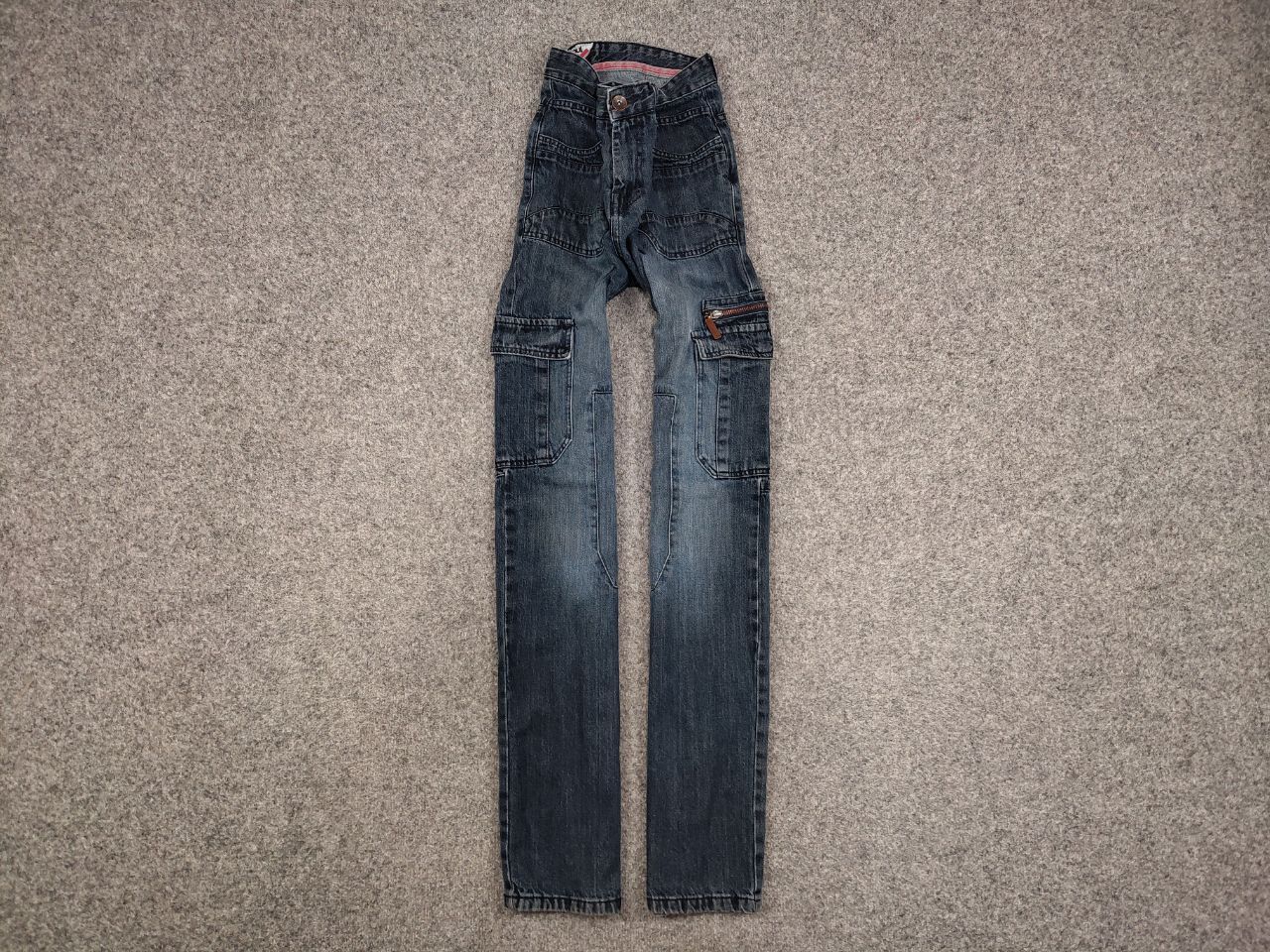 Vintage 90's Japanese Denim Baggy Cargo Zip Jeans Y2K Style