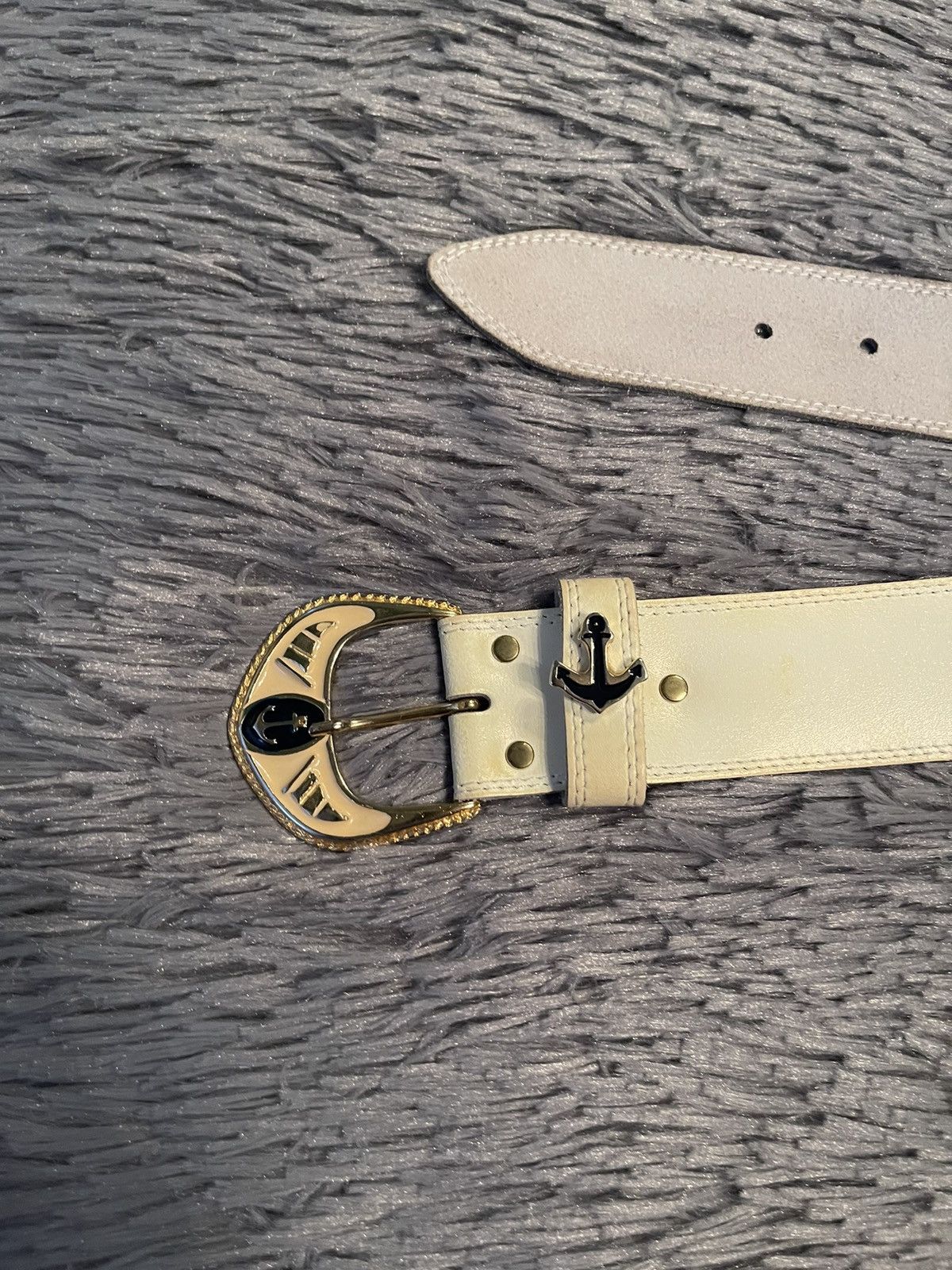 Vintage Vintage 90s military real leather sailor belt 91cm Size 30 - 2 Thumbnail