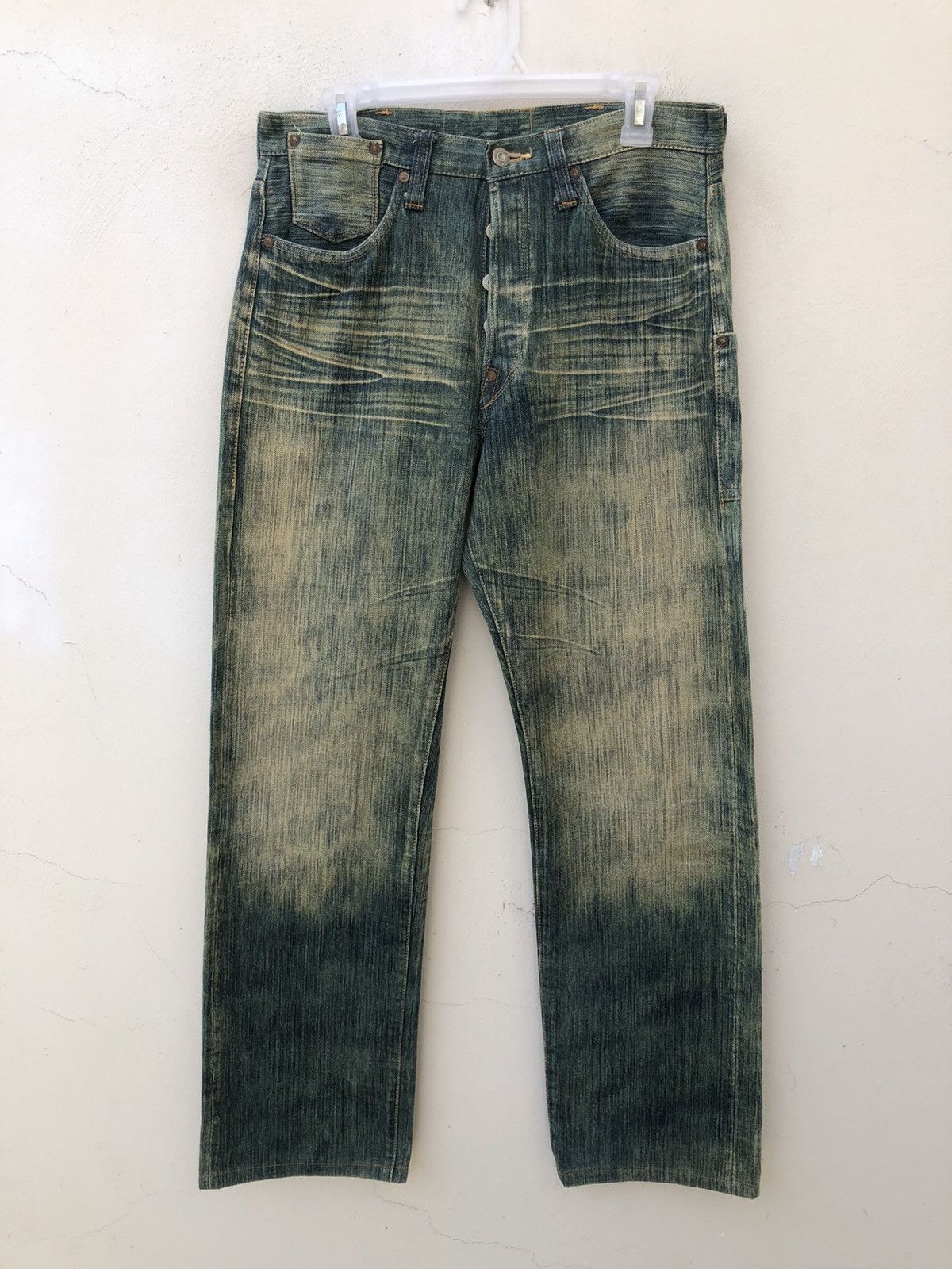 Vintage Sugar Cane EDO AI DENIM Selvedge Jeans Dirty Mud