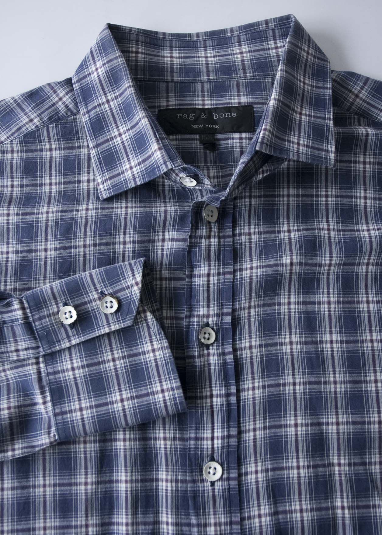 Rag & Bone Rag & Bone ShirtBlue Plaid SSize 15.5 Size 40R - 1 Thumbnail