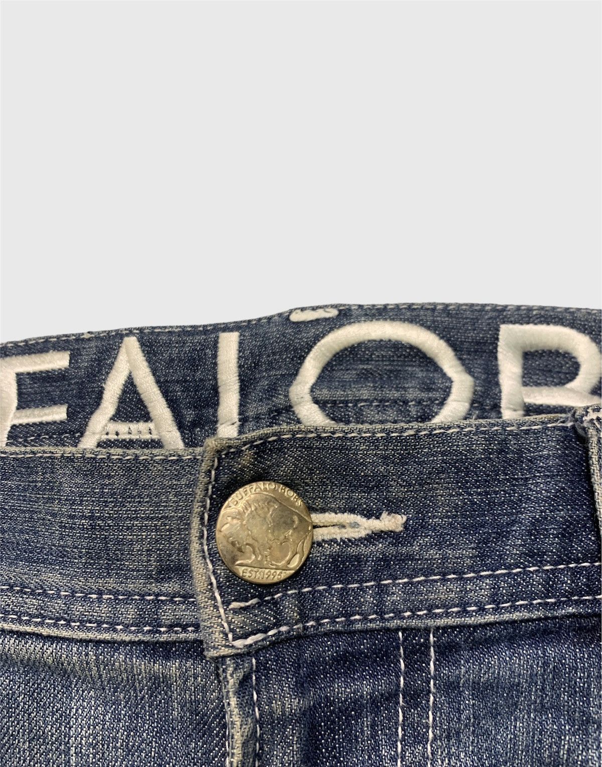 If Six Was Nine 💥Vintage Buffalo Bobs Patch Style Selvedge Jeans Size US 33 - 7 Thumbnail