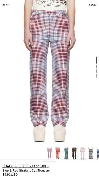 Charles Jeffrey LOVERBOY Charles Loverboy Blue and Red Check pants