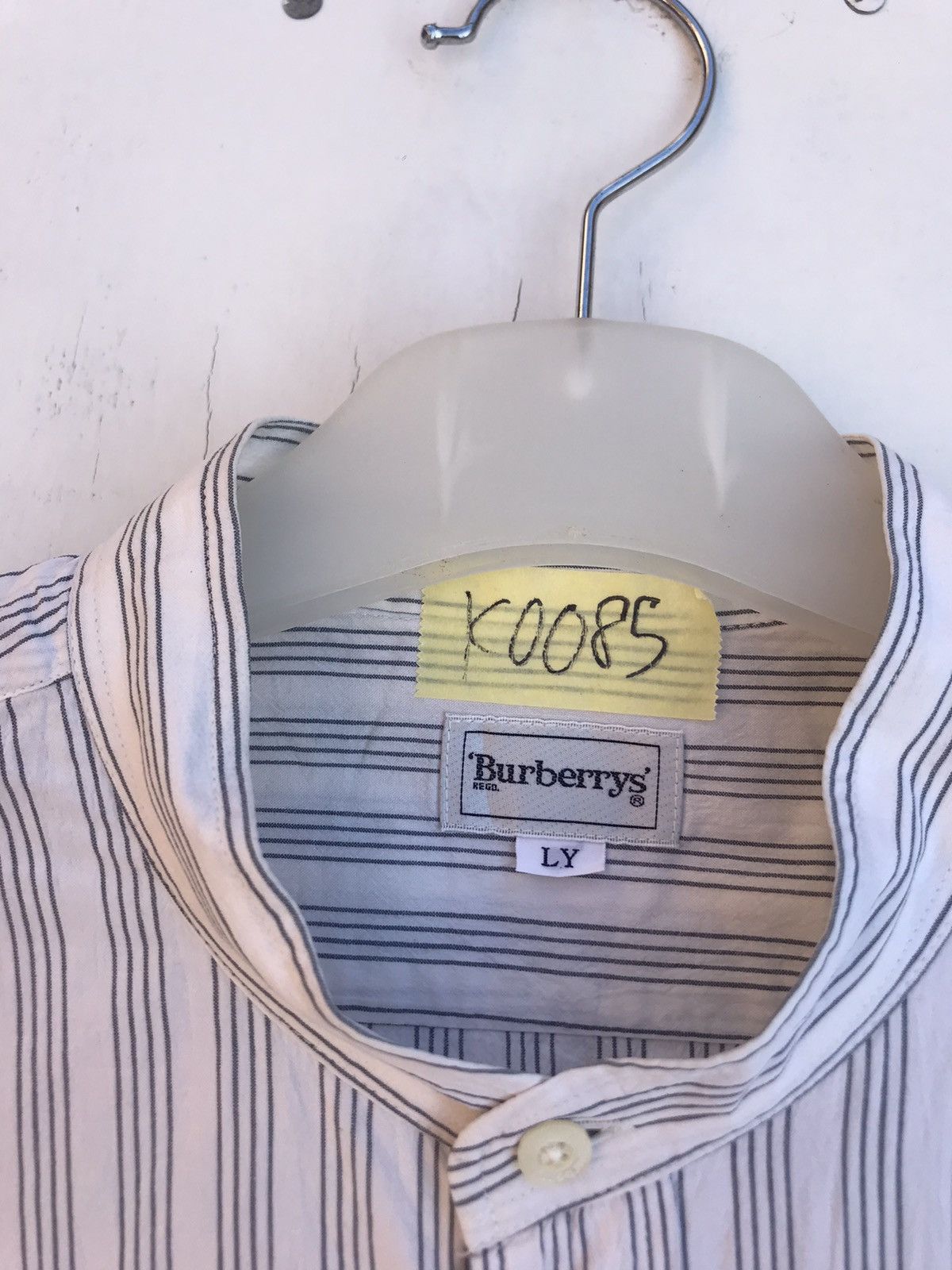 Burberry Vintage Burberry Collarless Stripe Shirt Size US L / EU 52-54 / 3 - 3 Thumbnail