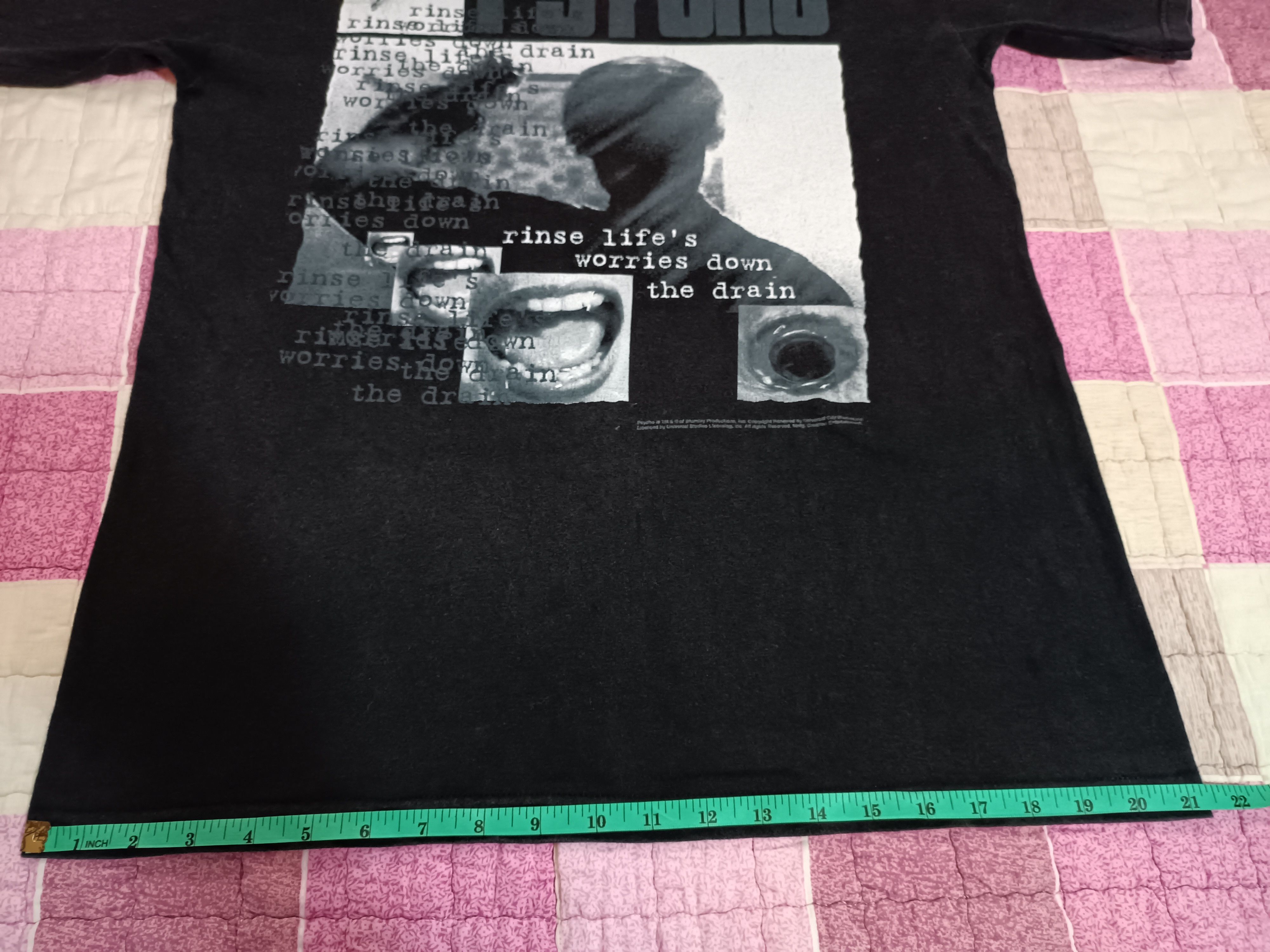 Vintage ♦️PSYCHO Slasher Flick Rinse Life's Worries Down The Drain Size US M / EU 48-50 / 2 - 9 Thumbnail