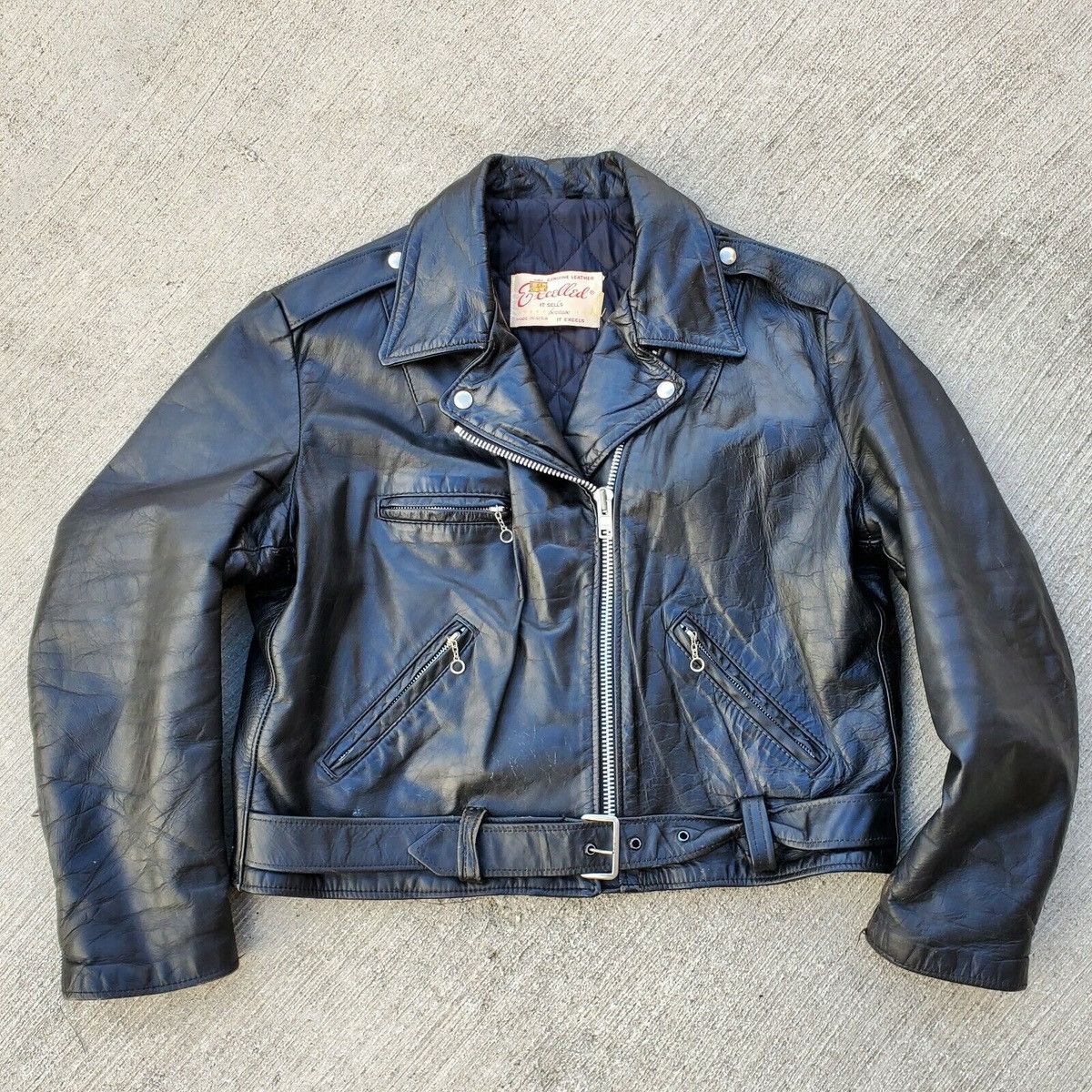 Vintage Vintage Leather Motorcycle Jacket Excelled | Grailed