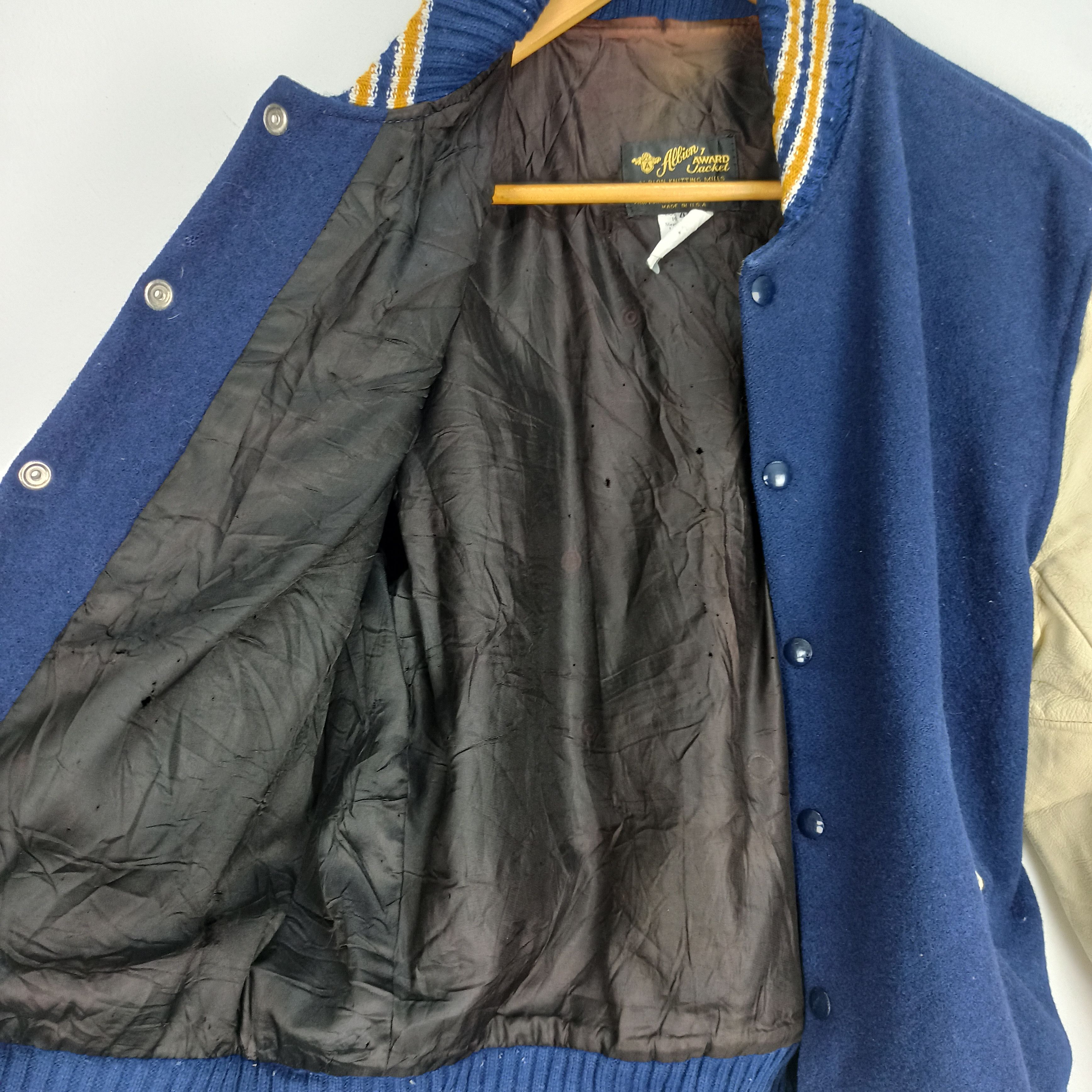 Vintage 🔥Vintage🔥 Allion Award Varsity Jacket Leather Plain USA Size US M / EU 48-50 / 2 - 9 Thumbnail