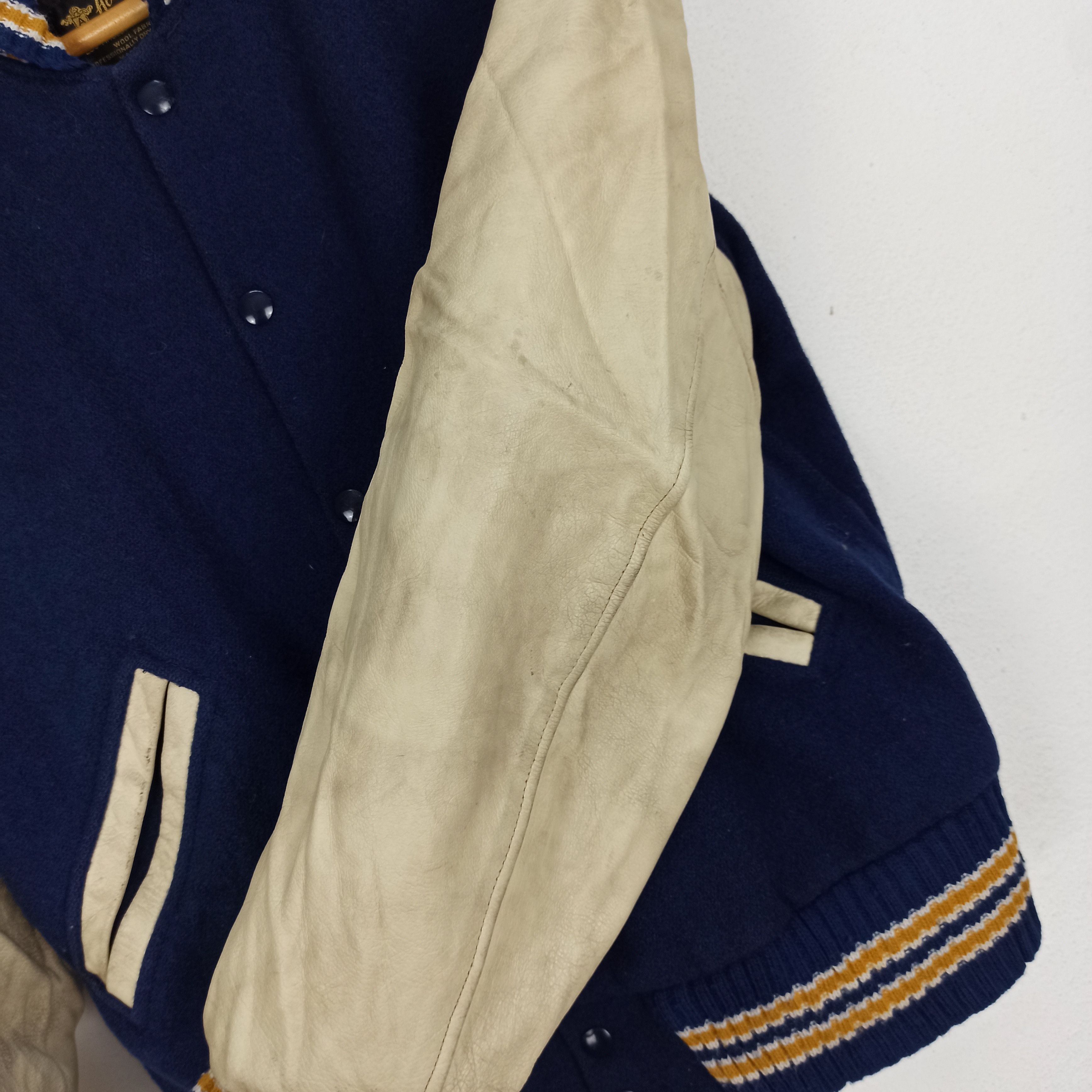 Vintage 🔥Vintage🔥 Allion Award Varsity Jacket Leather Plain USA Size US M / EU 48-50 / 2 - 5 Thumbnail