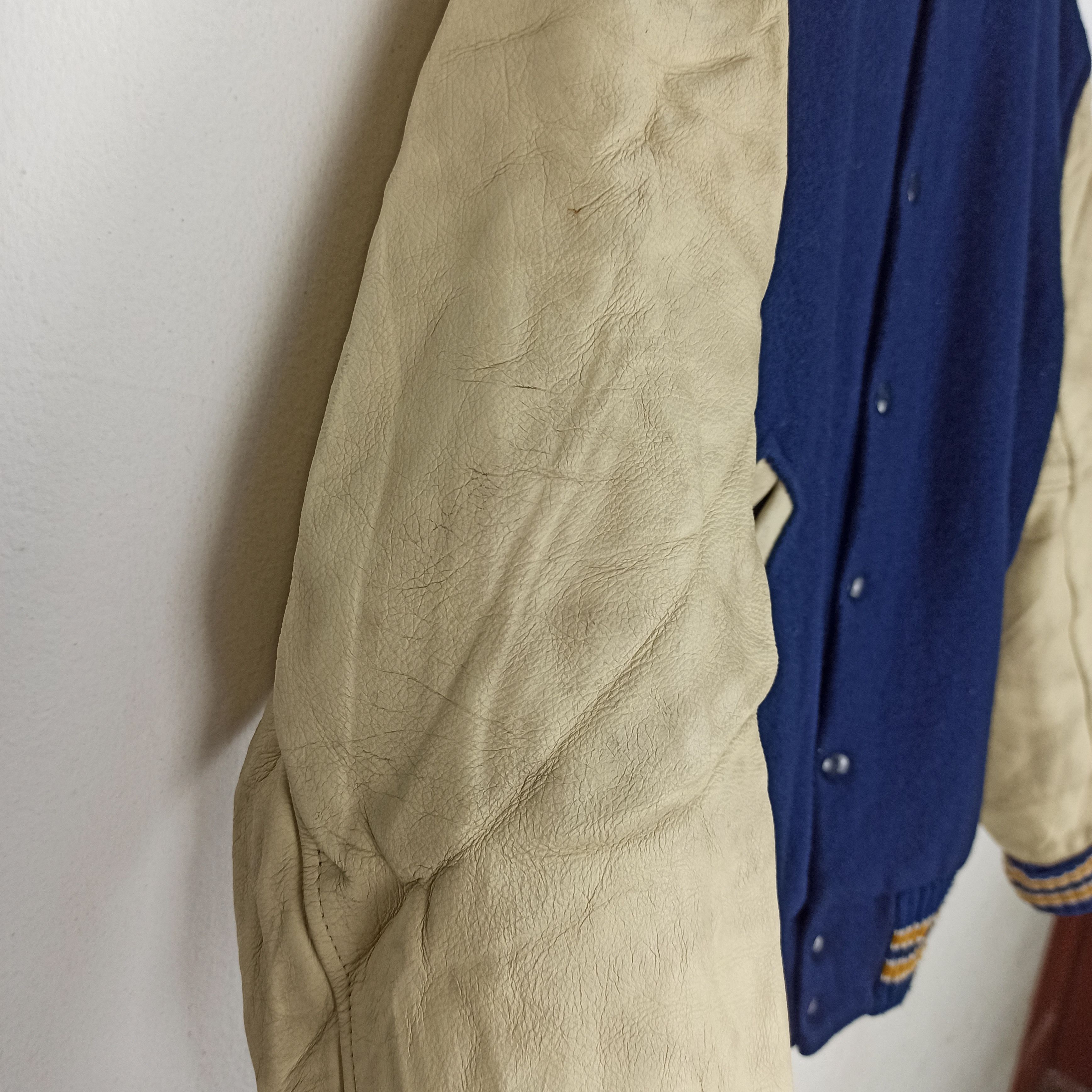Vintage 🔥Vintage🔥 Allion Award Varsity Jacket Leather Plain USA Size US M / EU 48-50 / 2 - 2 Thumbnail