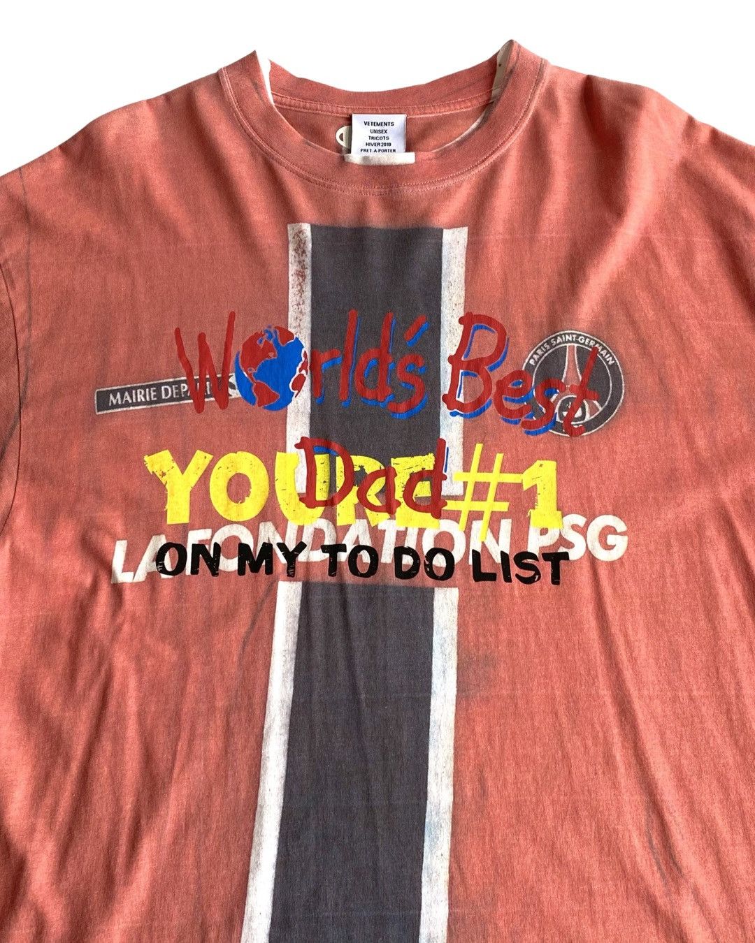 Vetements Vetements 2019 World's Best Dad T-shirt Size US S / EU 44-46 / 1 - 3 Thumbnail