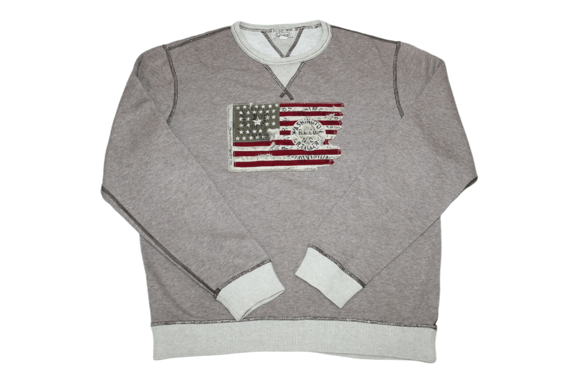 Polo Ralph Lauren 🔥 VTG 🔥 Polo Jeans Co. USA Flag Print Crew Sweatshirt Size US L / EU 52-54 / 3 - 1 Thumbnail