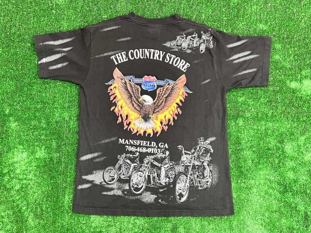 Vintage Vintage 90s Eagle & Bikers All Over Print Tee Size US L / EU 52-54 / 3 - 3 Thumbnail