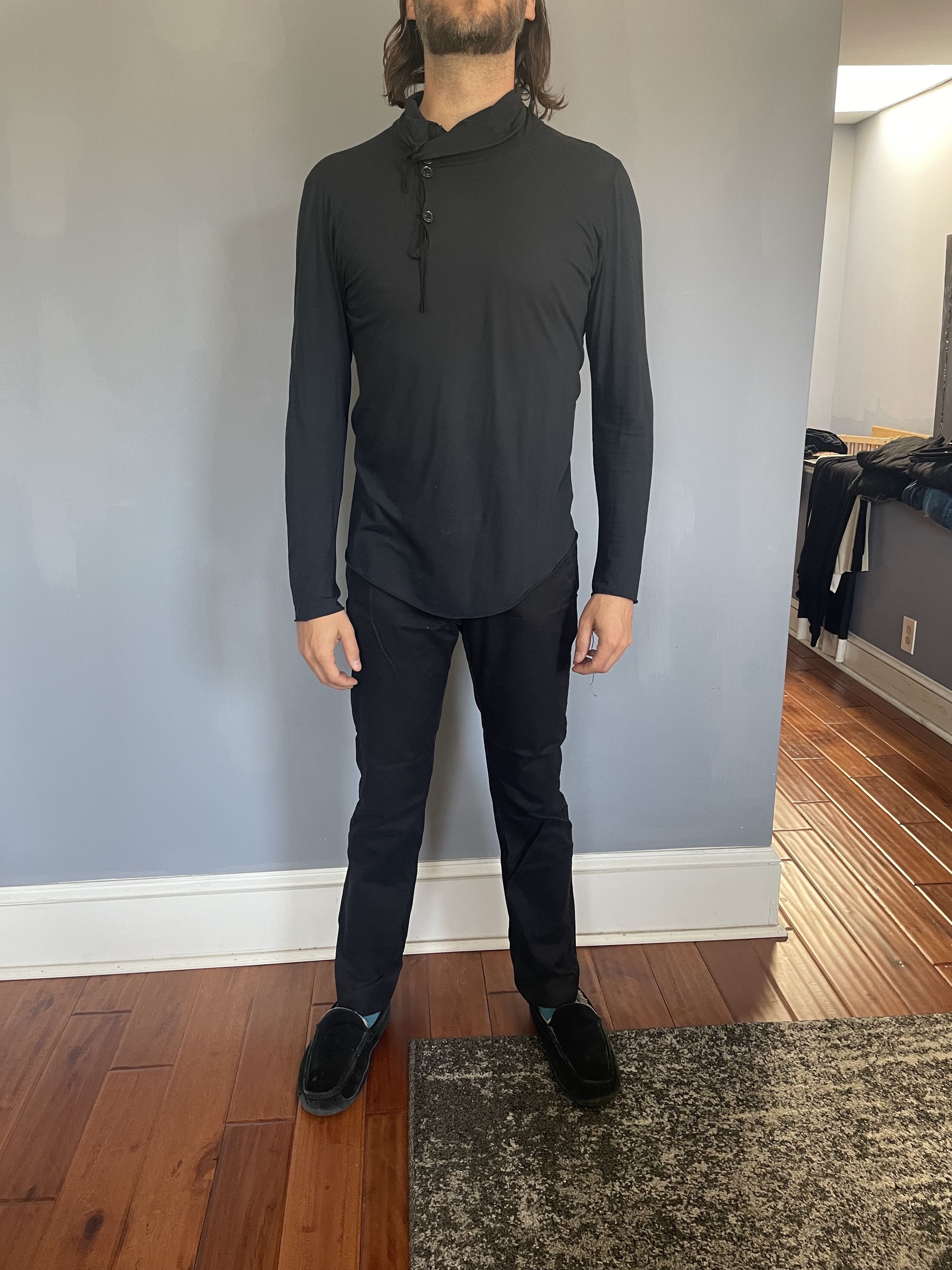 Damir Doma buttoned cowl-neck longsleeve shirt