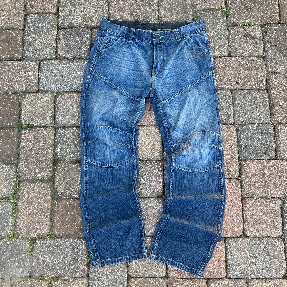 Vintage Y2K faded and distressed Embroidered wide leg baggy