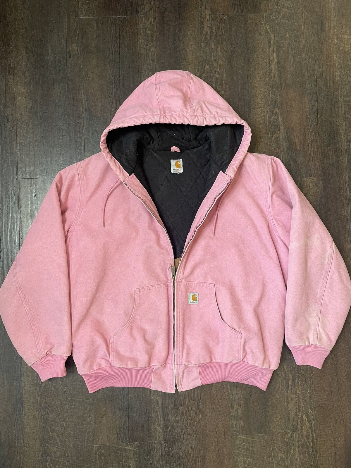 Carhartt × Vintage Vintage Carhartt Detroit Jacket Hooded Pink Size US L / EU 52-54 / 3 - 2 Thumbnail
