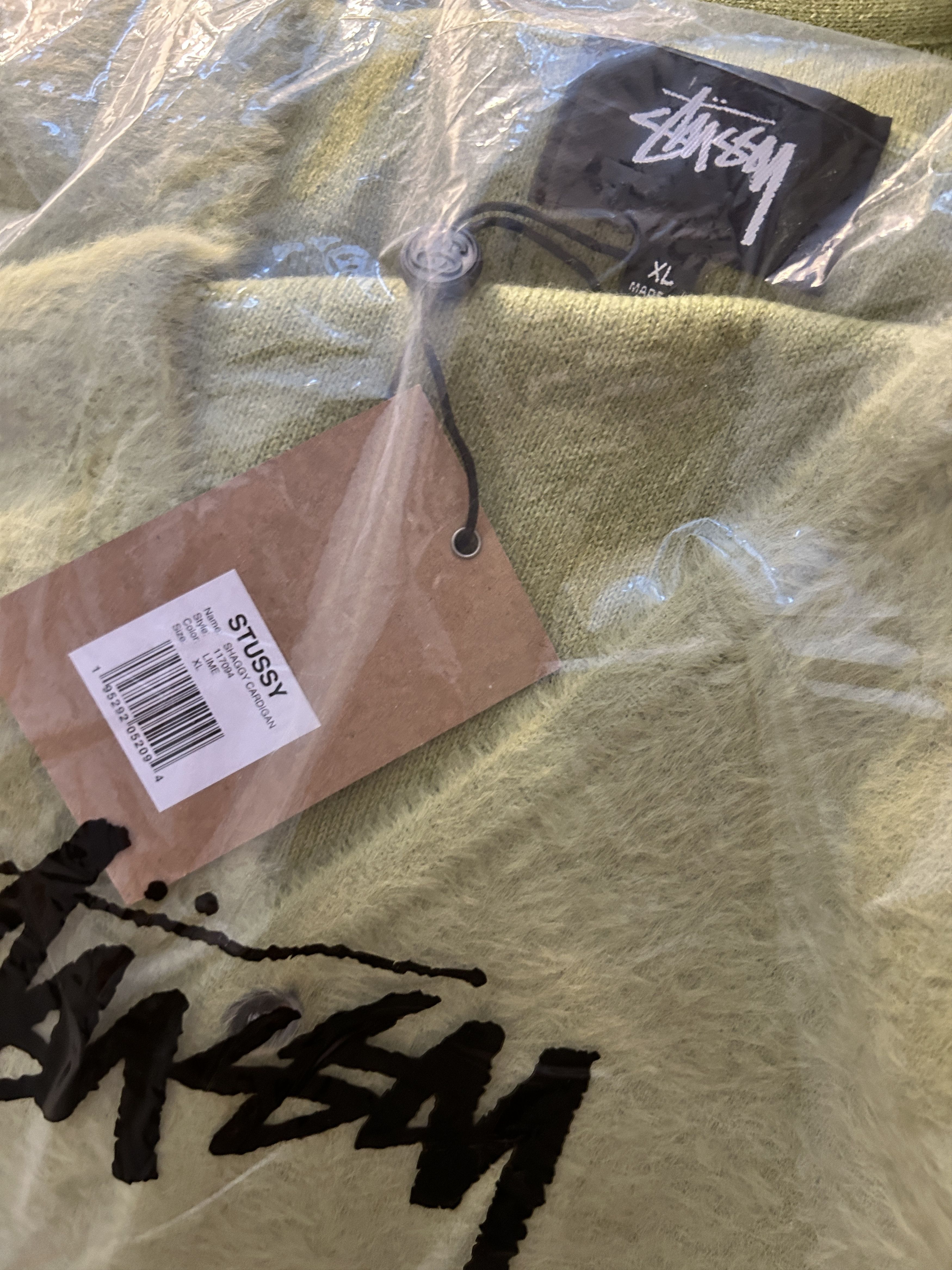 Stussy stussy shaggy cardigan lime Size US XL / EU 56 / 4 - 7 Thumbnail