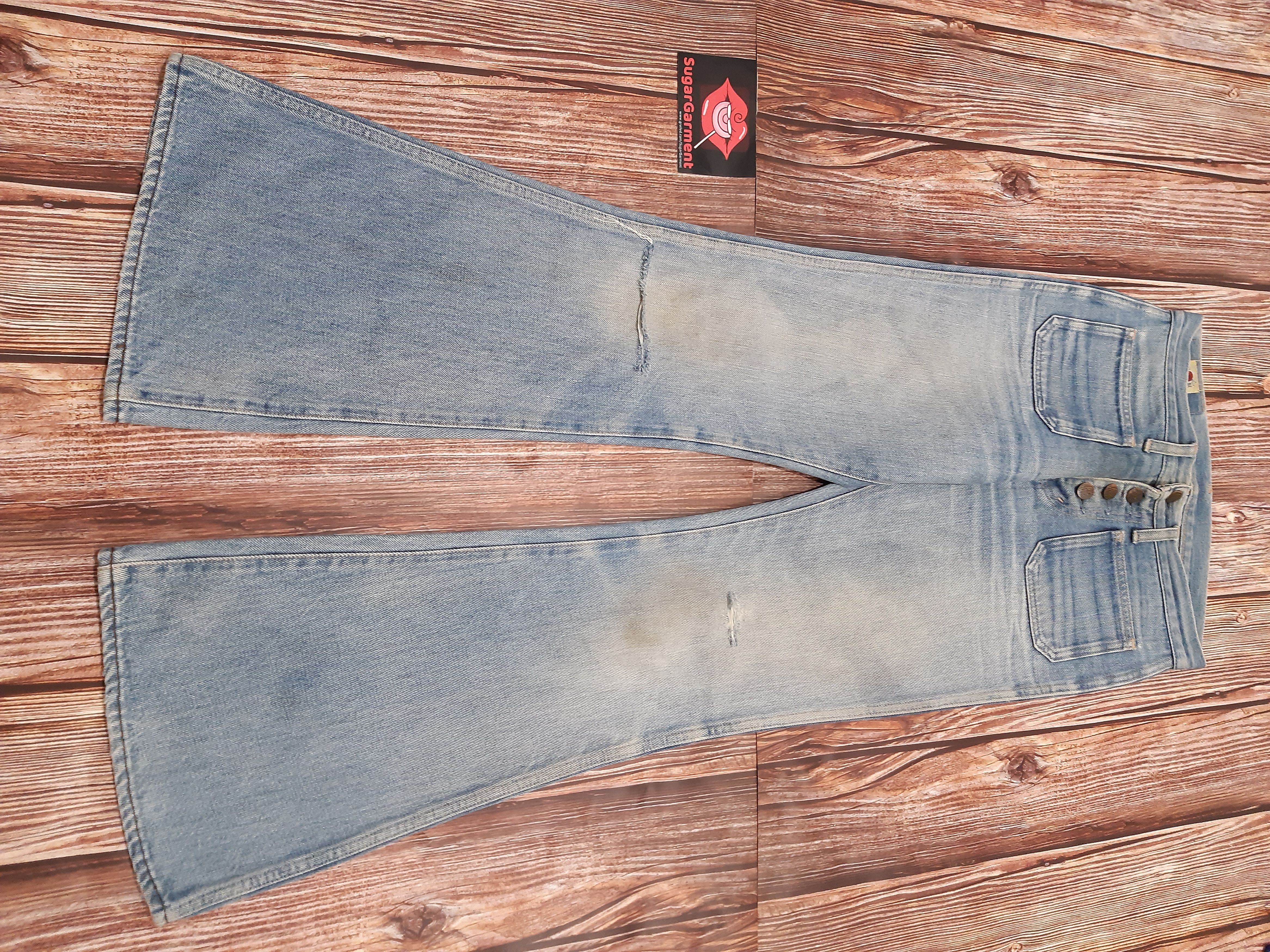 image of Flare Jeans Big John Distressed Vintage in Blue, Men's (Size 28)