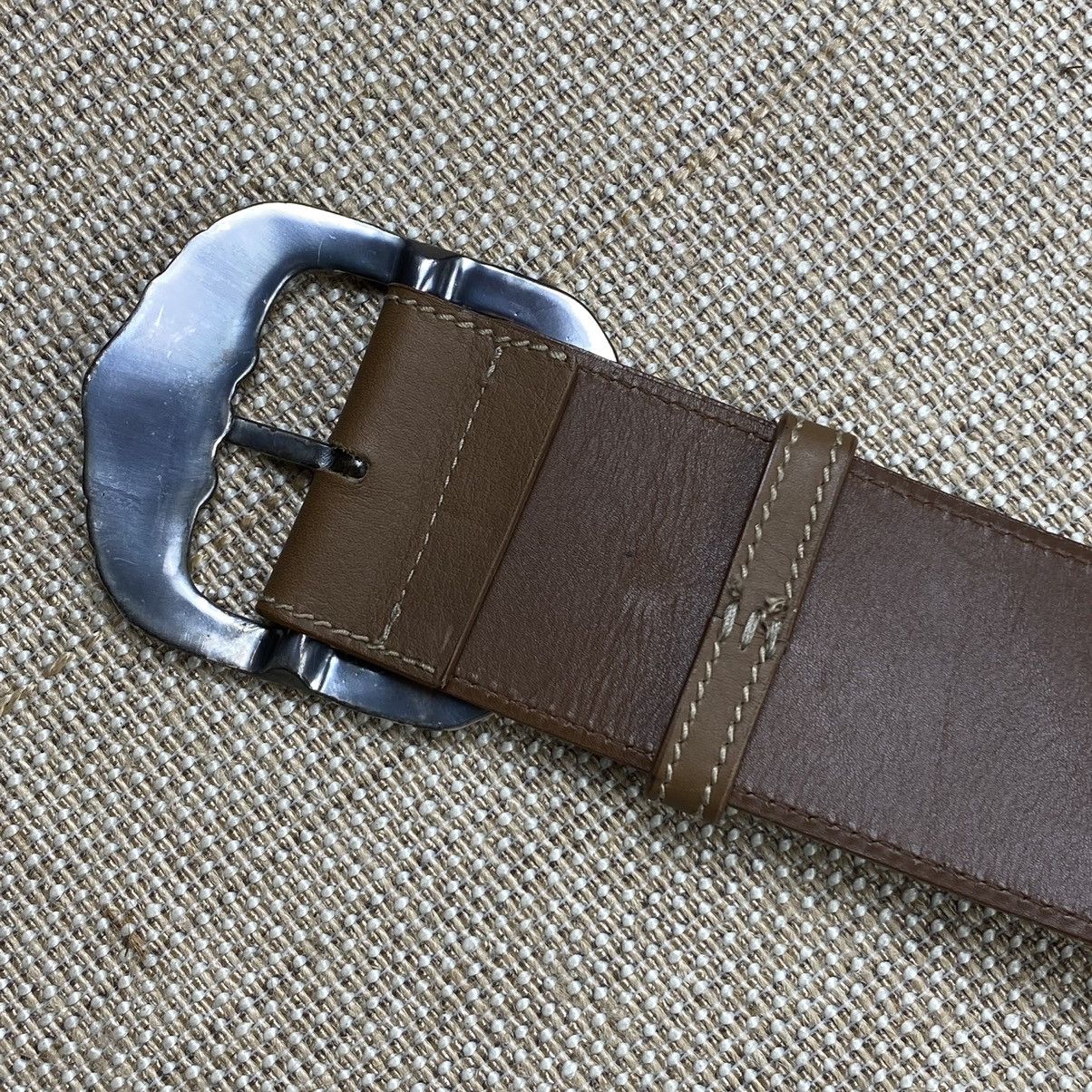 Bottega Veneta Bottega Veneta buckle heavy brown leather belt Size ONE SIZE - 20 Thumbnail