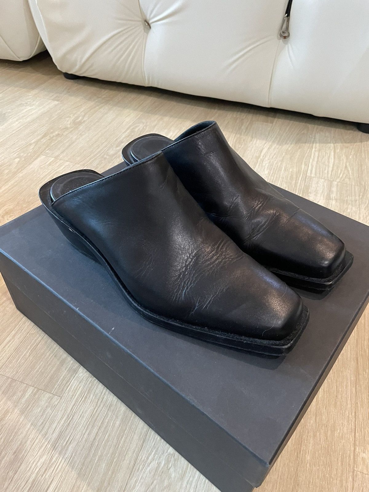 Ann Demeulemeester Ann Demeulemeester Square Toe Mule | Grailed