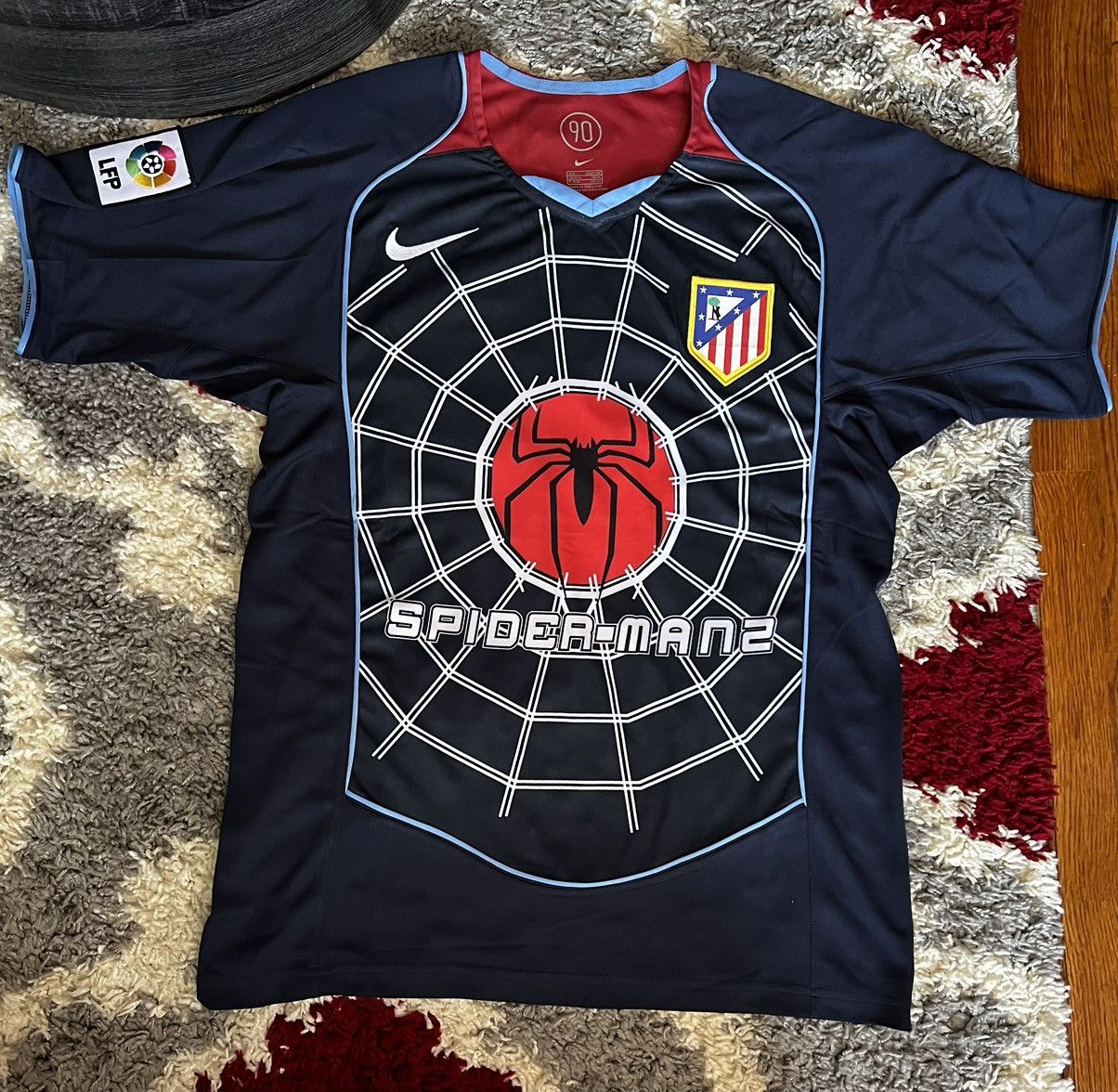 Jersey × Nike × Soccer Jersey Atletico Madrid SpiderMan 2 04/05 Away Retro Jersey Grailed