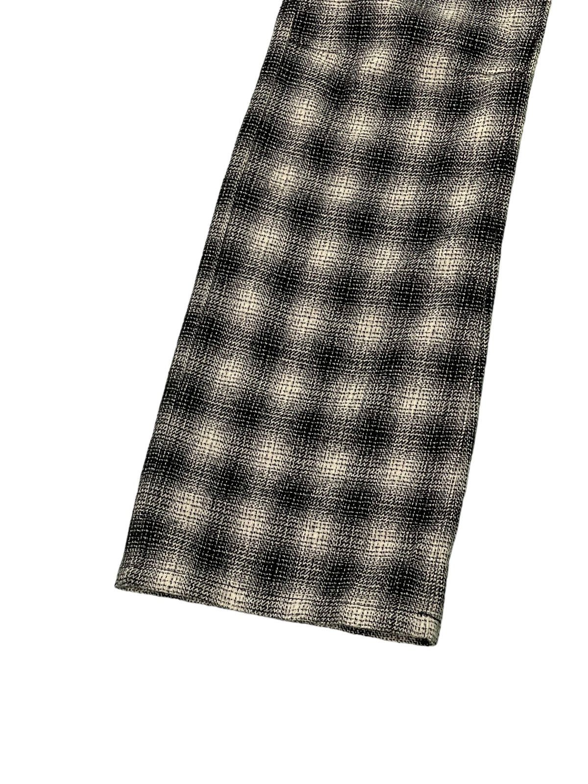 Japanese Brand Flare Trouser Laboratoria Wool Checked Boot Cut 6🟦 Size US 32 / EU 48 - 5 Thumbnail