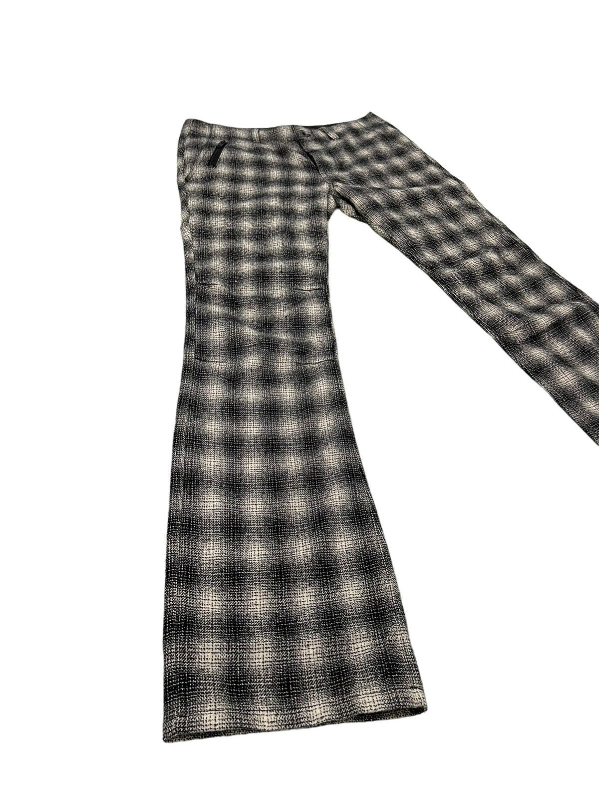 Japanese Brand Flare Trouser Laboratoria Wool Checked Boot Cut 6🟦 Size US 32 / EU 48 - 1 Thumbnail