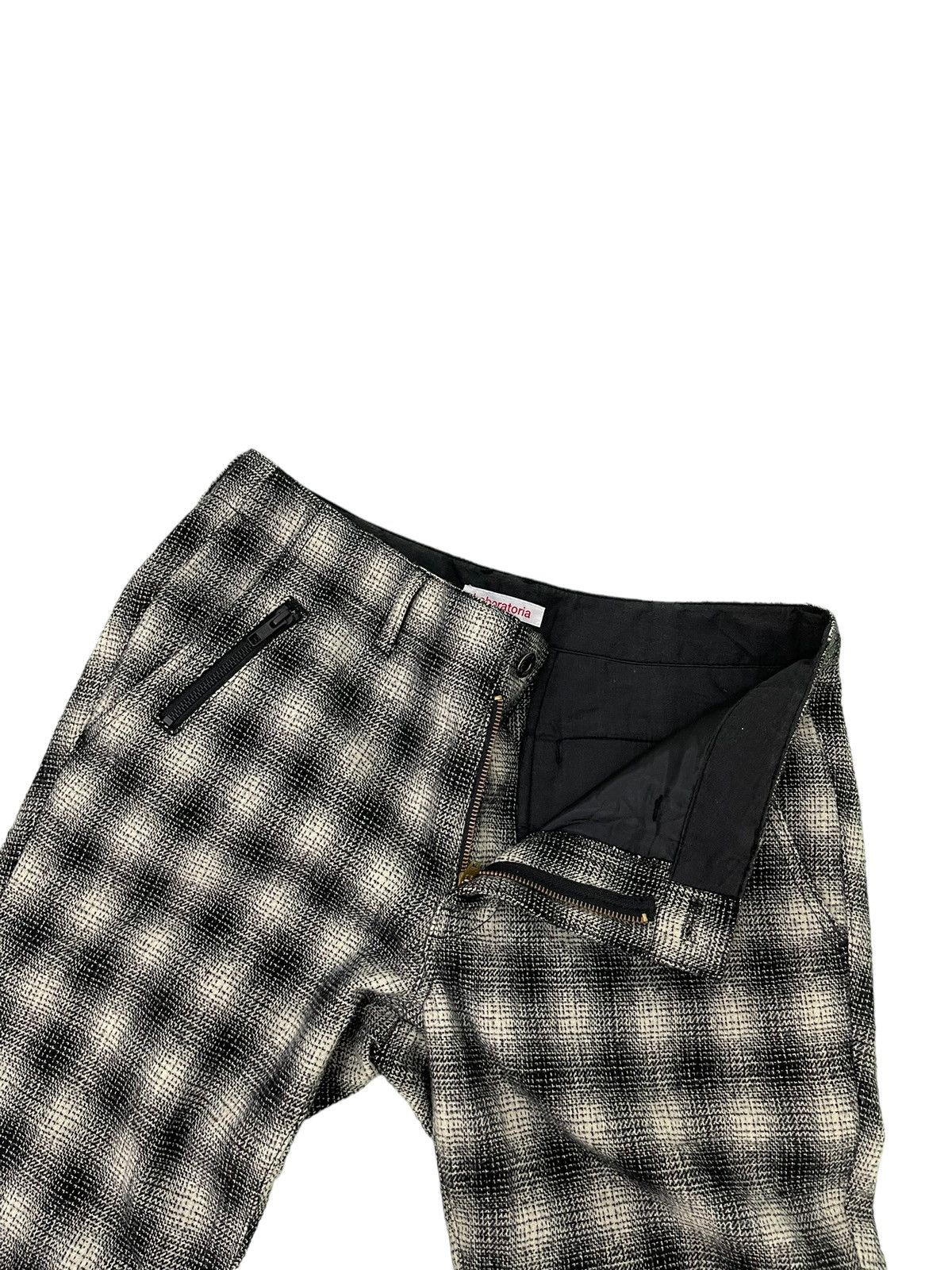 Japanese Brand Flare Trouser Laboratoria Wool Checked Boot Cut 6🟦 Size US 32 / EU 48 - 11 Thumbnail