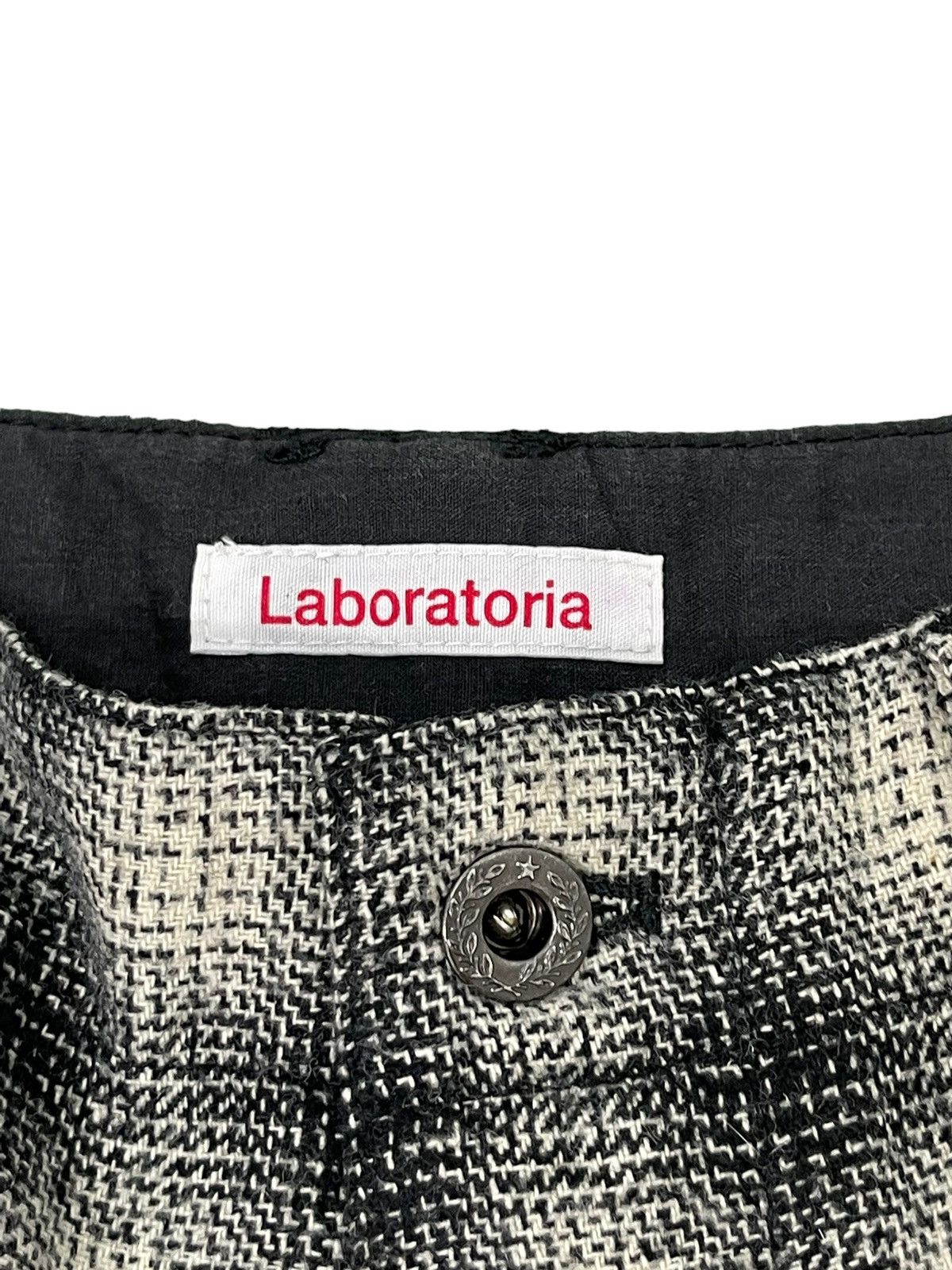 Japanese Brand Flare Trouser Laboratoria Wool Checked Boot Cut 6🟦 Size US 32 / EU 48 - 10 Thumbnail