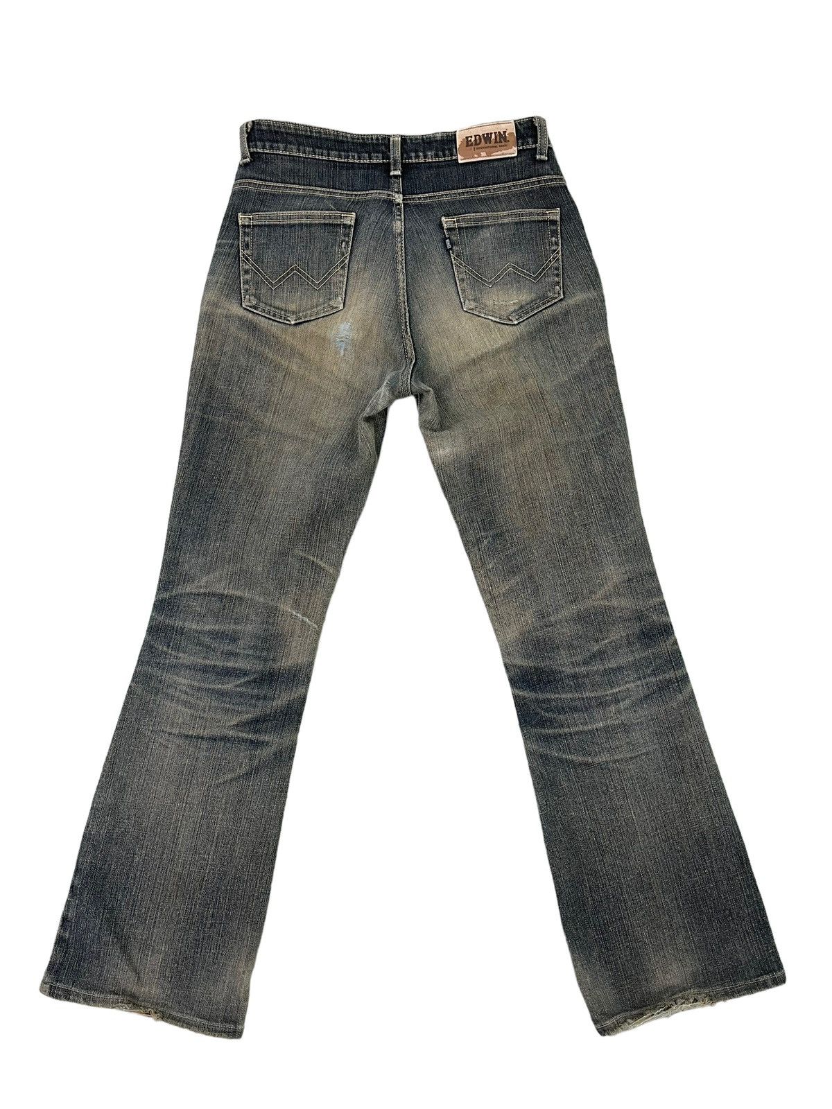 Edwin Flare Jeans Edwin Japan Distress Denim Clawmark Stretch 6🟦 Size US 29 - 12 Thumbnail