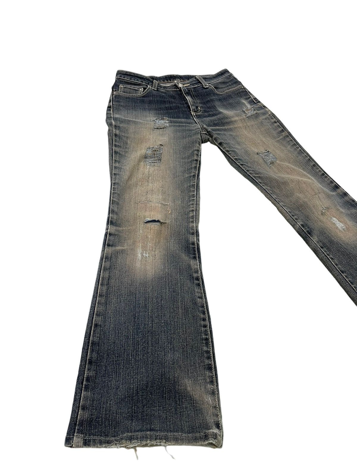 Edwin Flare Jeans Edwin Japan Distress Denim Clawmark Stretch 6🟦 Size US 29 - 1 Thumbnail