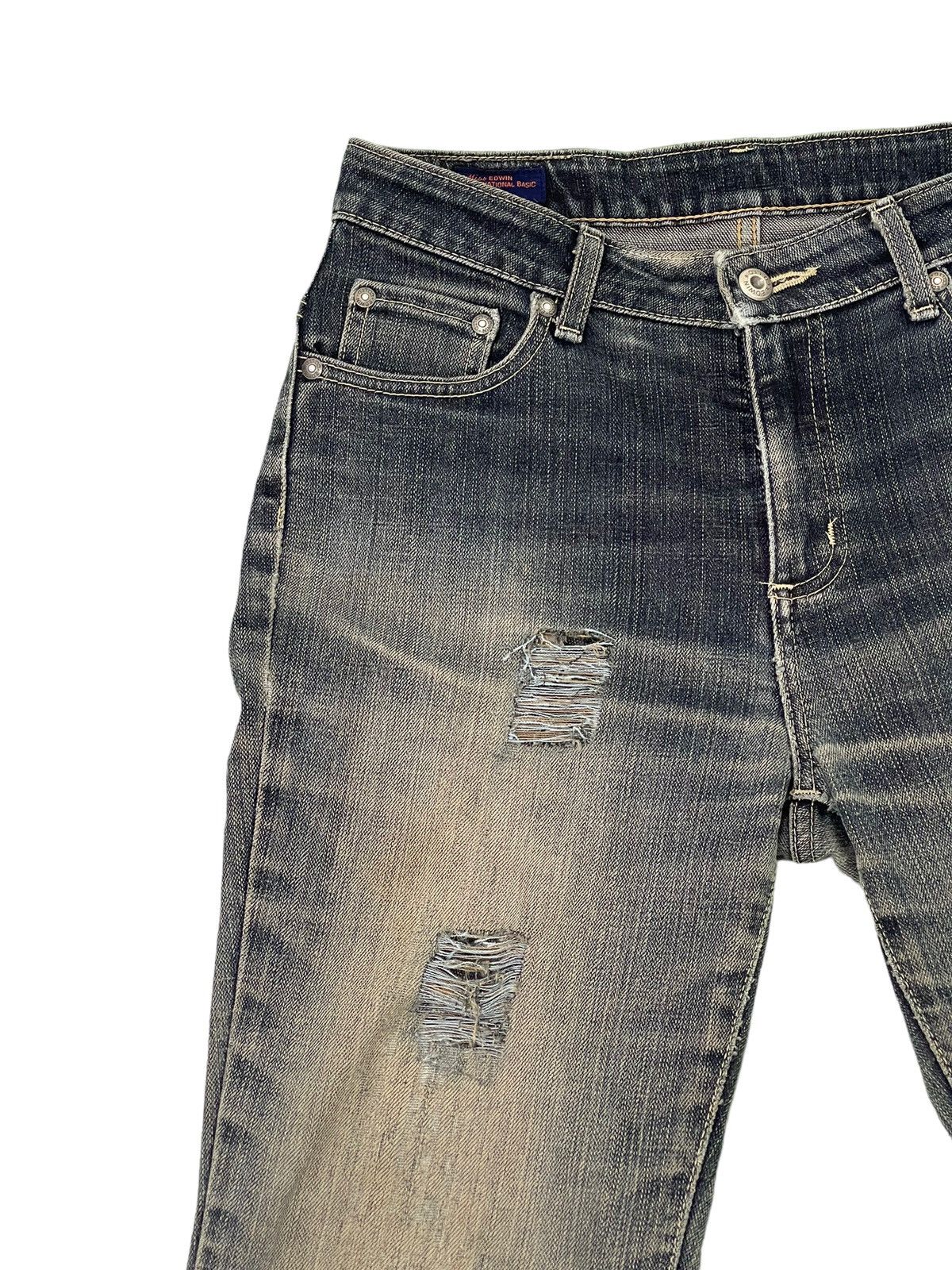 Edwin Flare Jeans Edwin Japan Distress Denim Clawmark Stretch 6🟦 Size US 29 - 8 Thumbnail