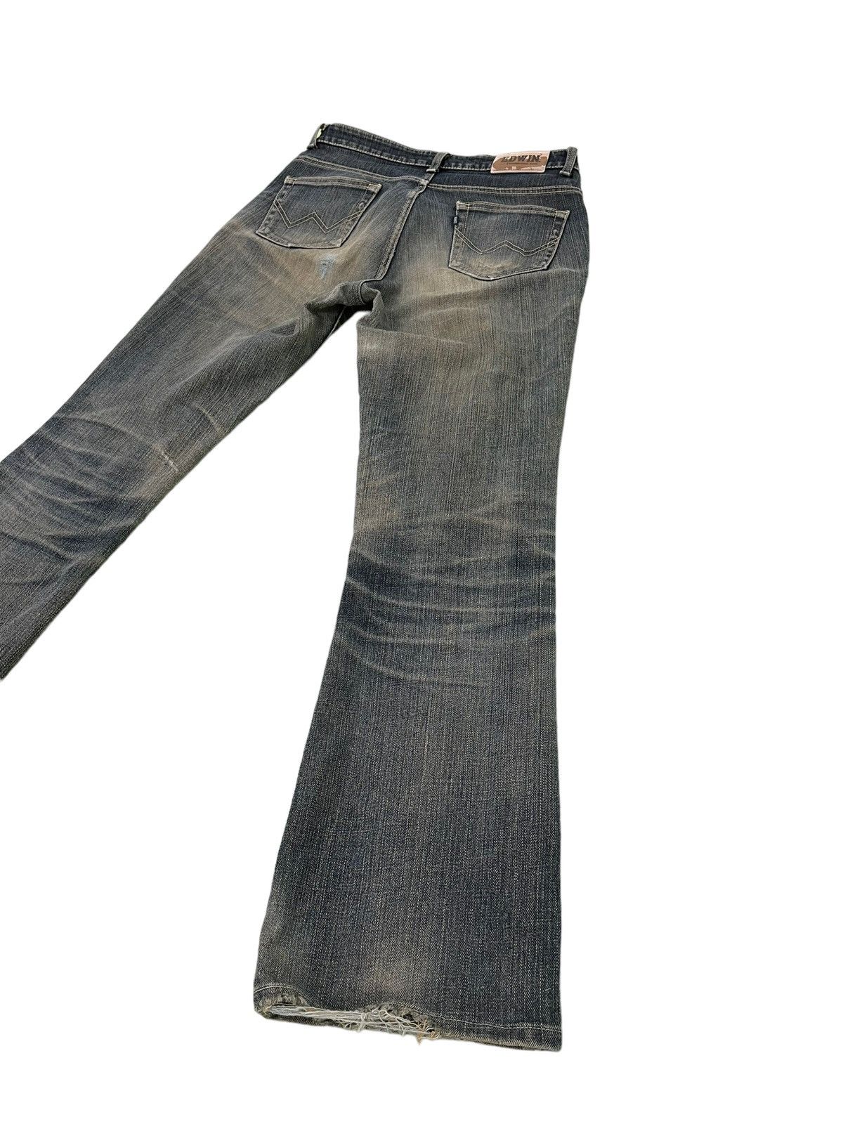 Edwin Flare Jeans Edwin Japan Distress Denim Clawmark Stretch 6🟦 Size US 29 - 14 Thumbnail