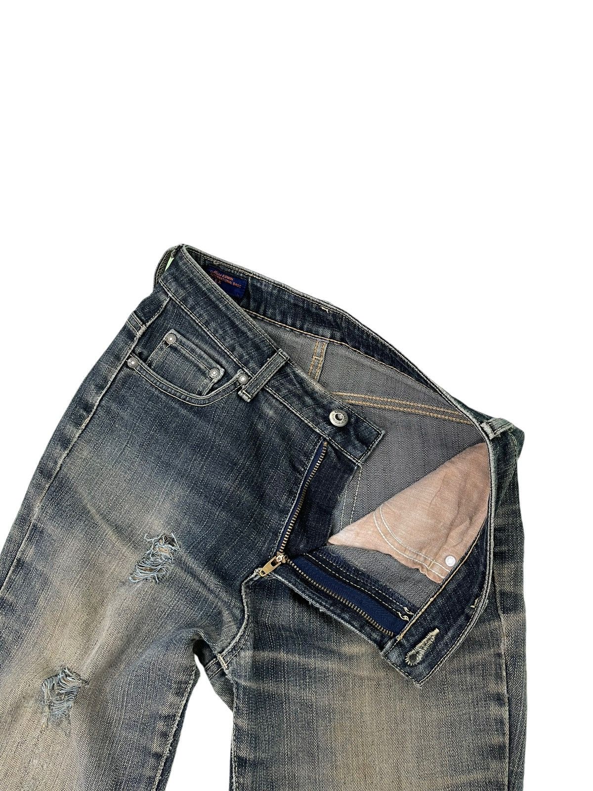 Edwin Flare Jeans Edwin Japan Distress Denim Clawmark Stretch 6🟦 Size US 29 - 11 Thumbnail