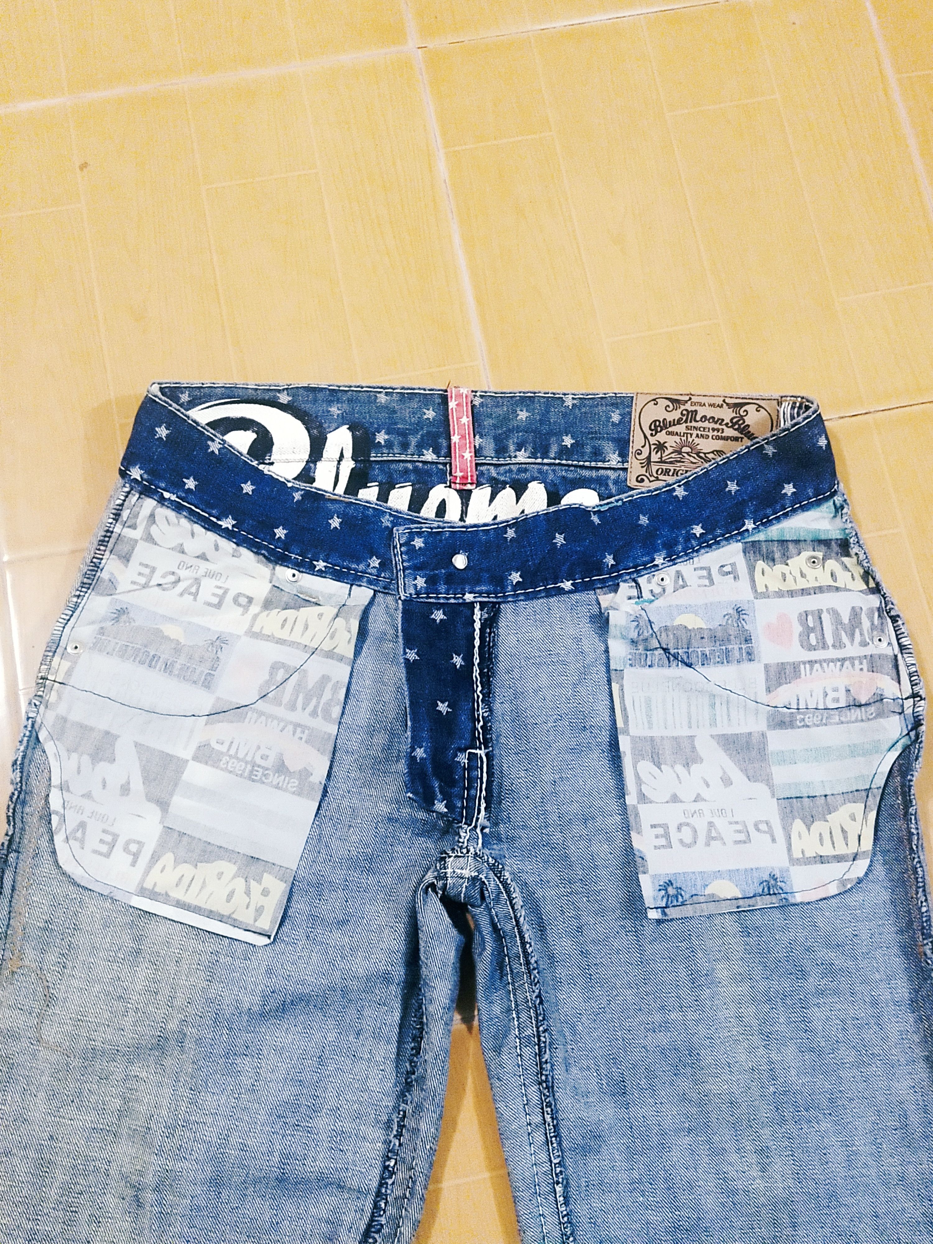 Japanese Brand 🔥Rare Japanese Brand Blue Moon Blue Hawaii Jeans Size 33" - 15 Thumbnail