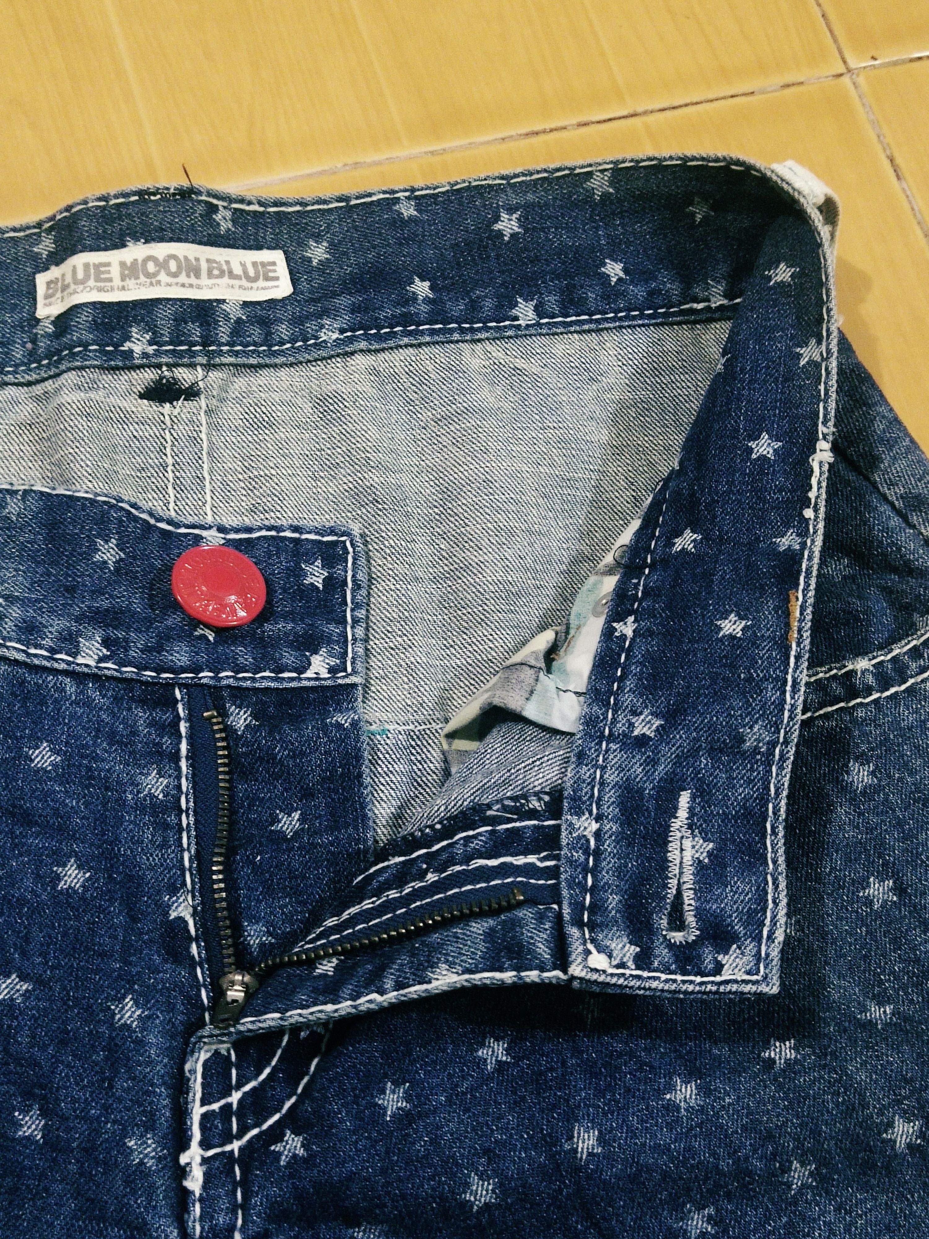 Japanese Brand 🔥Rare Japanese Brand Blue Moon Blue Hawaii Jeans Size 33" - 9 Thumbnail