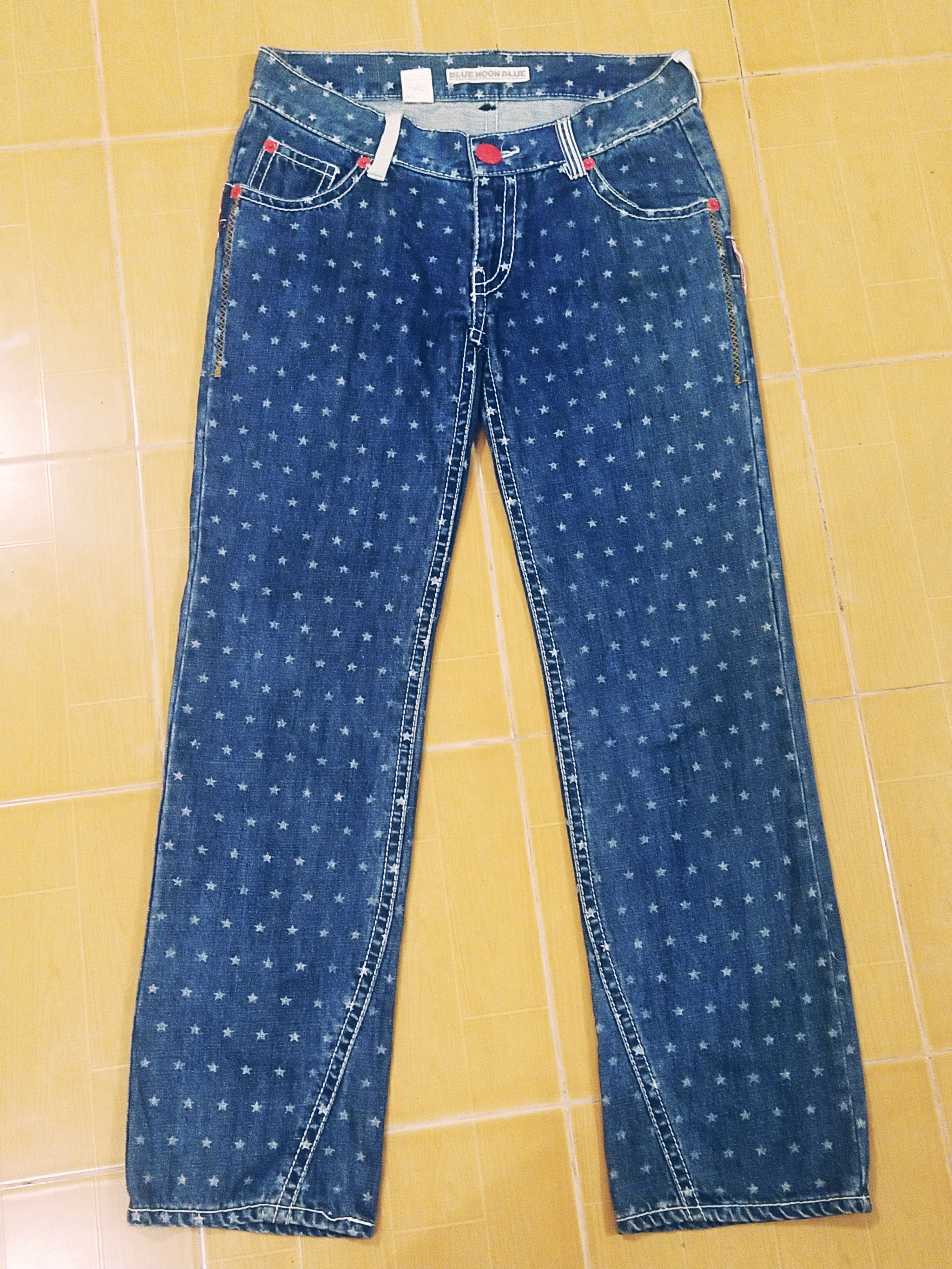 Japanese Brand 🔥Rare Japanese Brand Blue Moon Blue Hawaii Jeans Size 33" - 2 Thumbnail