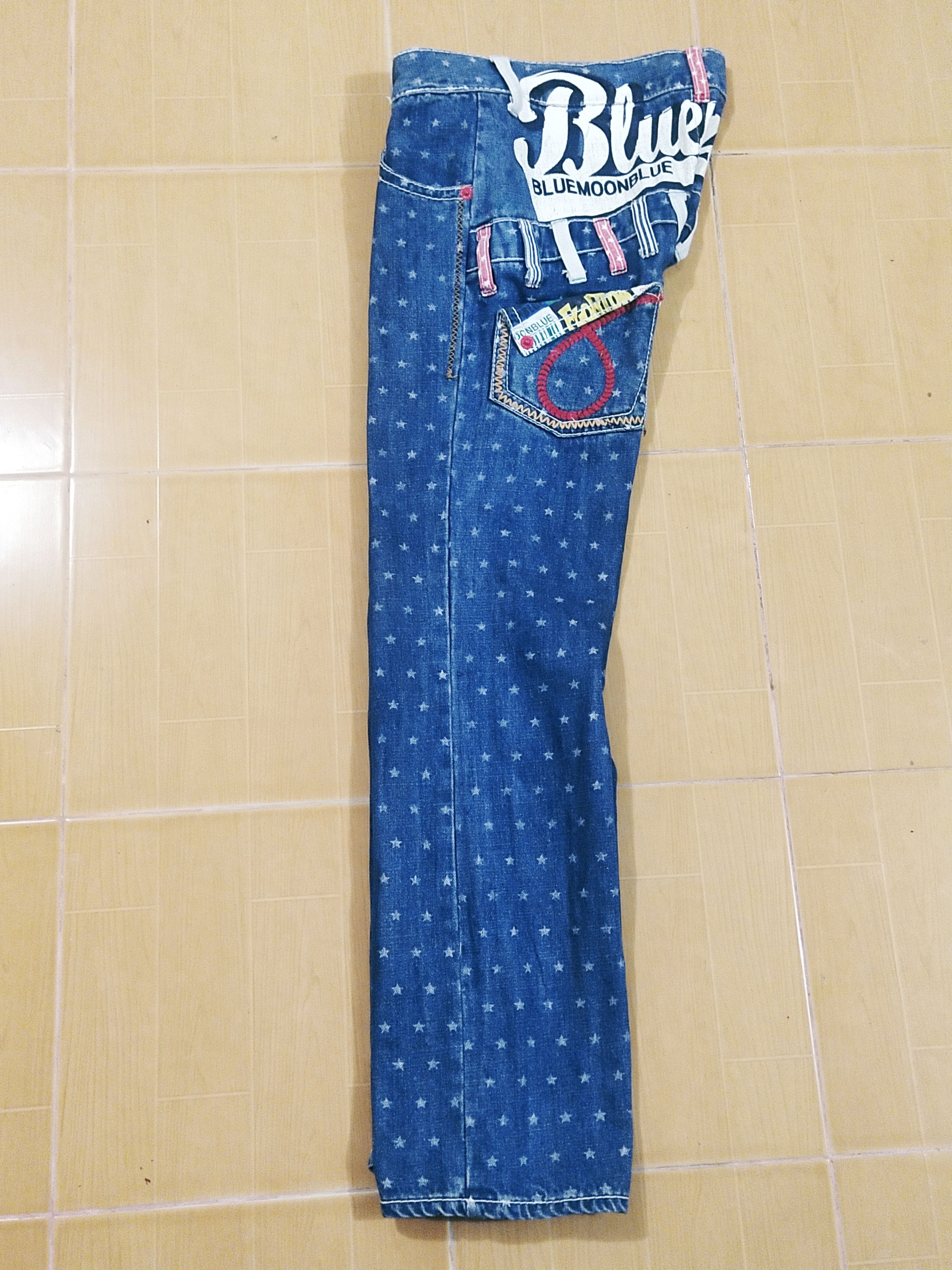 Japanese Brand 🔥Rare Japanese Brand Blue Moon Blue Hawaii Jeans Size 33" - 4 Thumbnail
