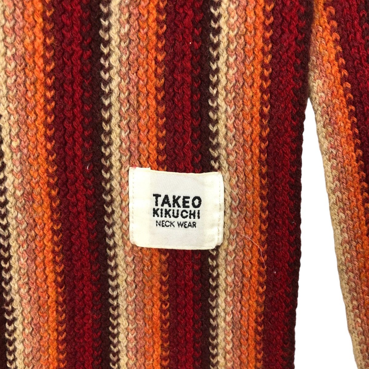 Japanese Brand Vintage TAKEO KIKUCHI Neck Wear Scarves Muffler Stripes Size ONE SIZE - 4 Thumbnail