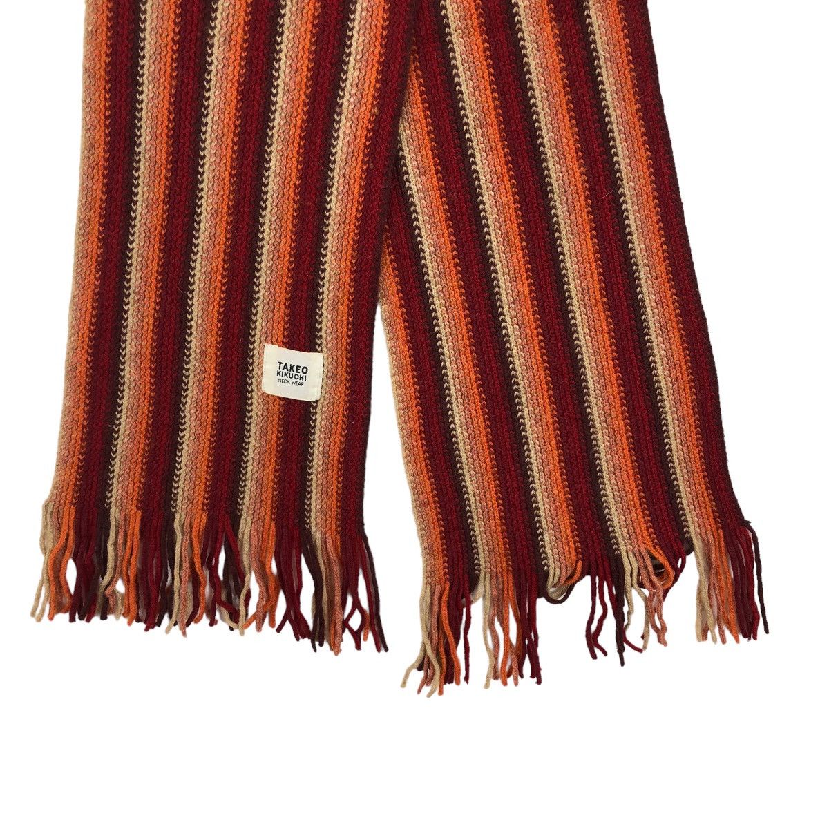 Japanese Brand Vintage TAKEO KIKUCHI Neck Wear Scarves Muffler Stripes Size ONE SIZE - 3 Thumbnail