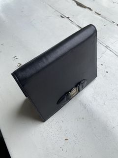 JEAN PAUL GAULTIER Vintage Black Leather Trifold Wallet 