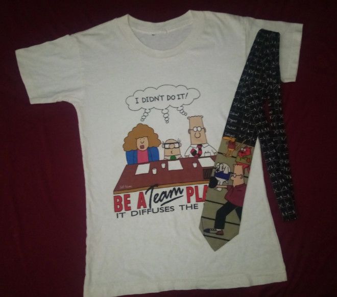Other Vintage 90s Dilbert tshirt + necktie cartoon retro Size US S / EU 44-46 / 1 - 2 Thumbnail