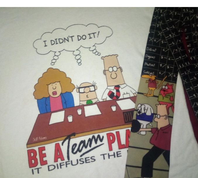 Other Vintage 90s Dilbert tshirt + necktie cartoon retro Size US S / EU 44-46 / 1 - 1 Thumbnail
