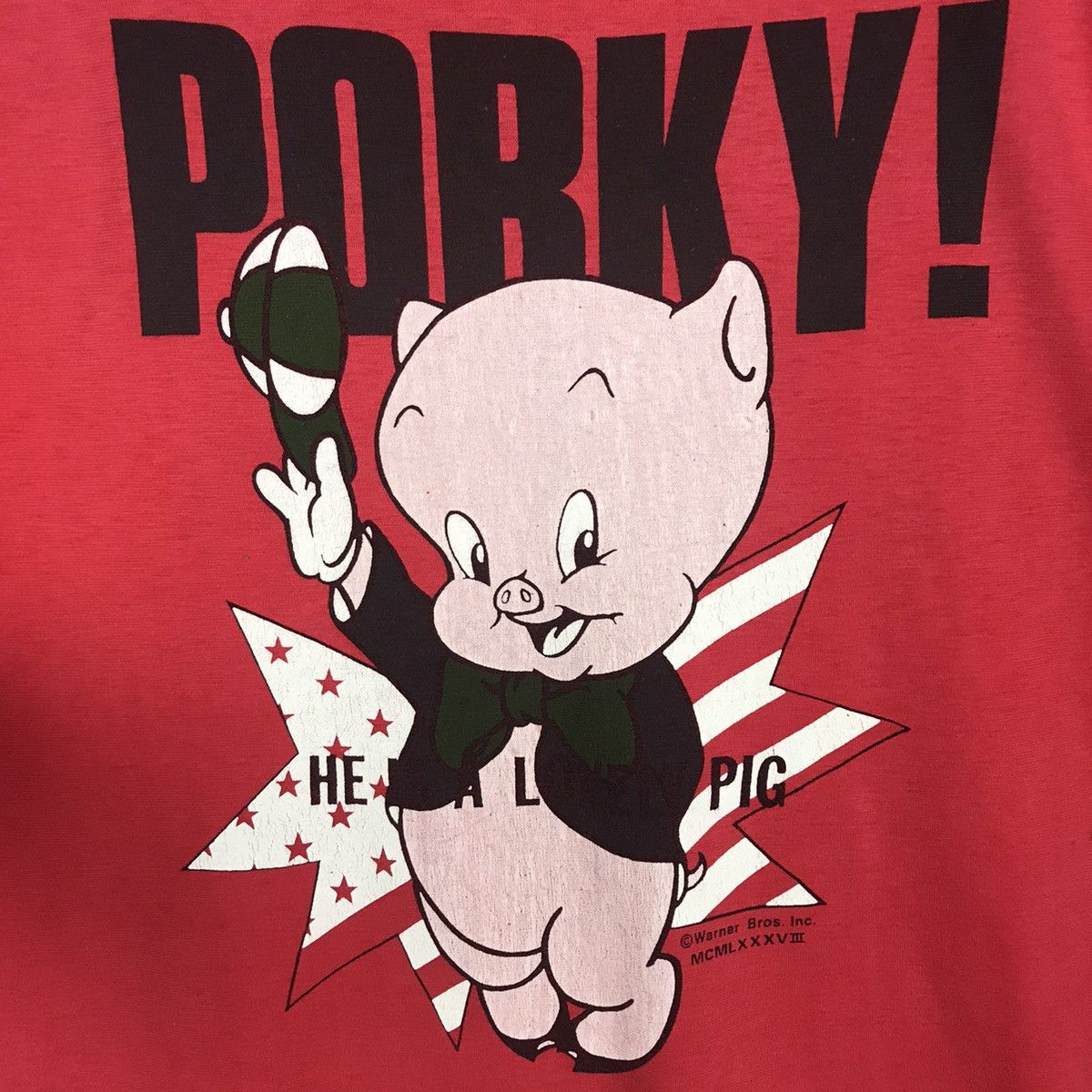 Cartoon Network × Vintage × Warner Bros Vintage 90s Porky Pig Warner Bros Looney Tunes Ladies Tees Size ONE SIZE - 4 Thumbnail