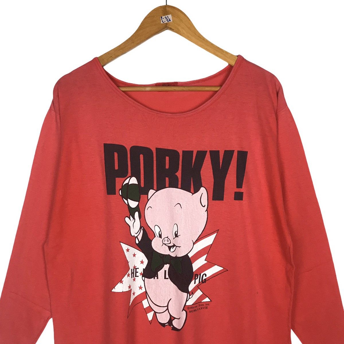 Cartoon Network × Vintage × Warner Bros Vintage 90s Porky Pig Warner Bros Looney Tunes Ladies Tees Size ONE SIZE - 3 Thumbnail