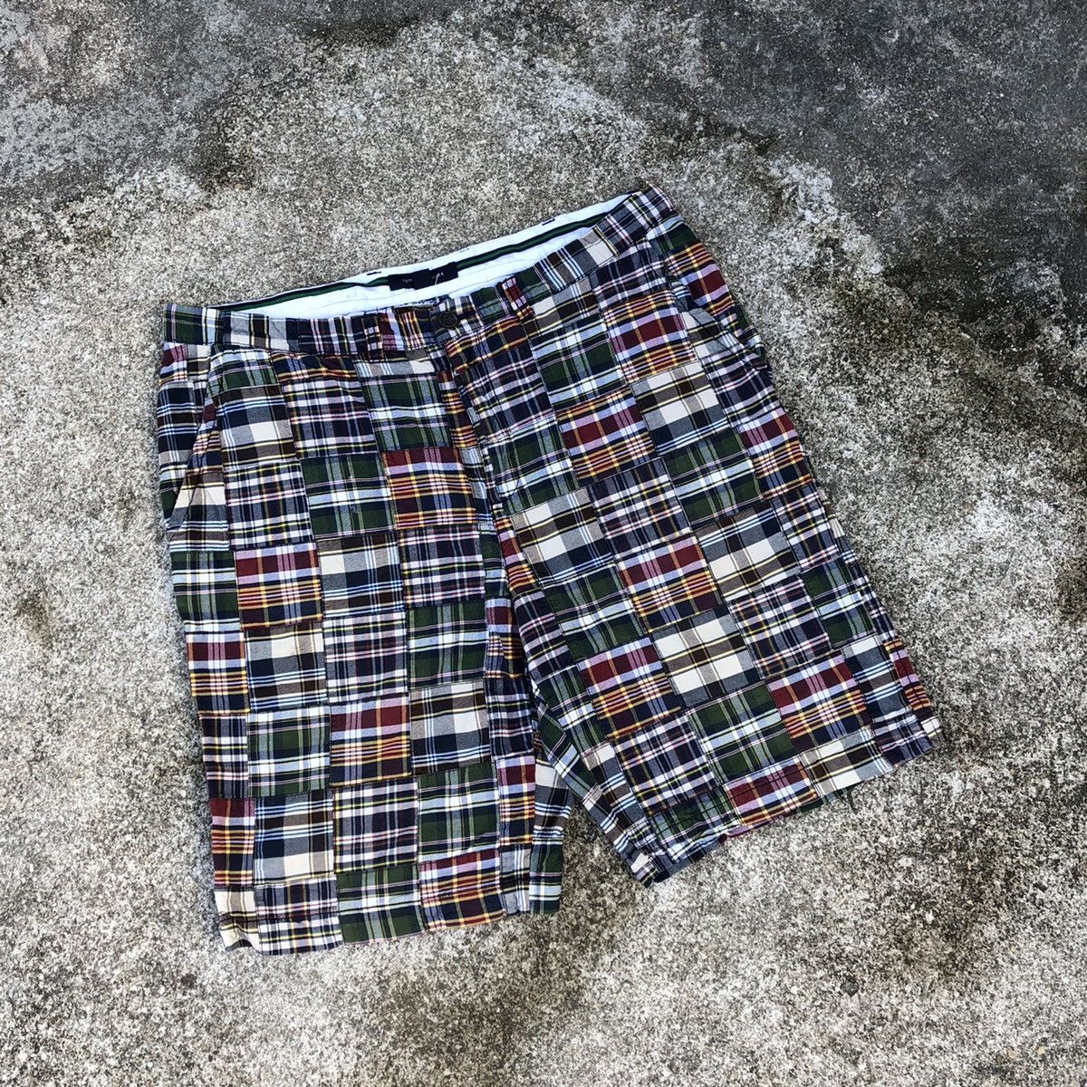 image of Sicktommy Hilfiger Patchwork Rip Off Kapital Shorts Pants in Green, Men's (Size 38)