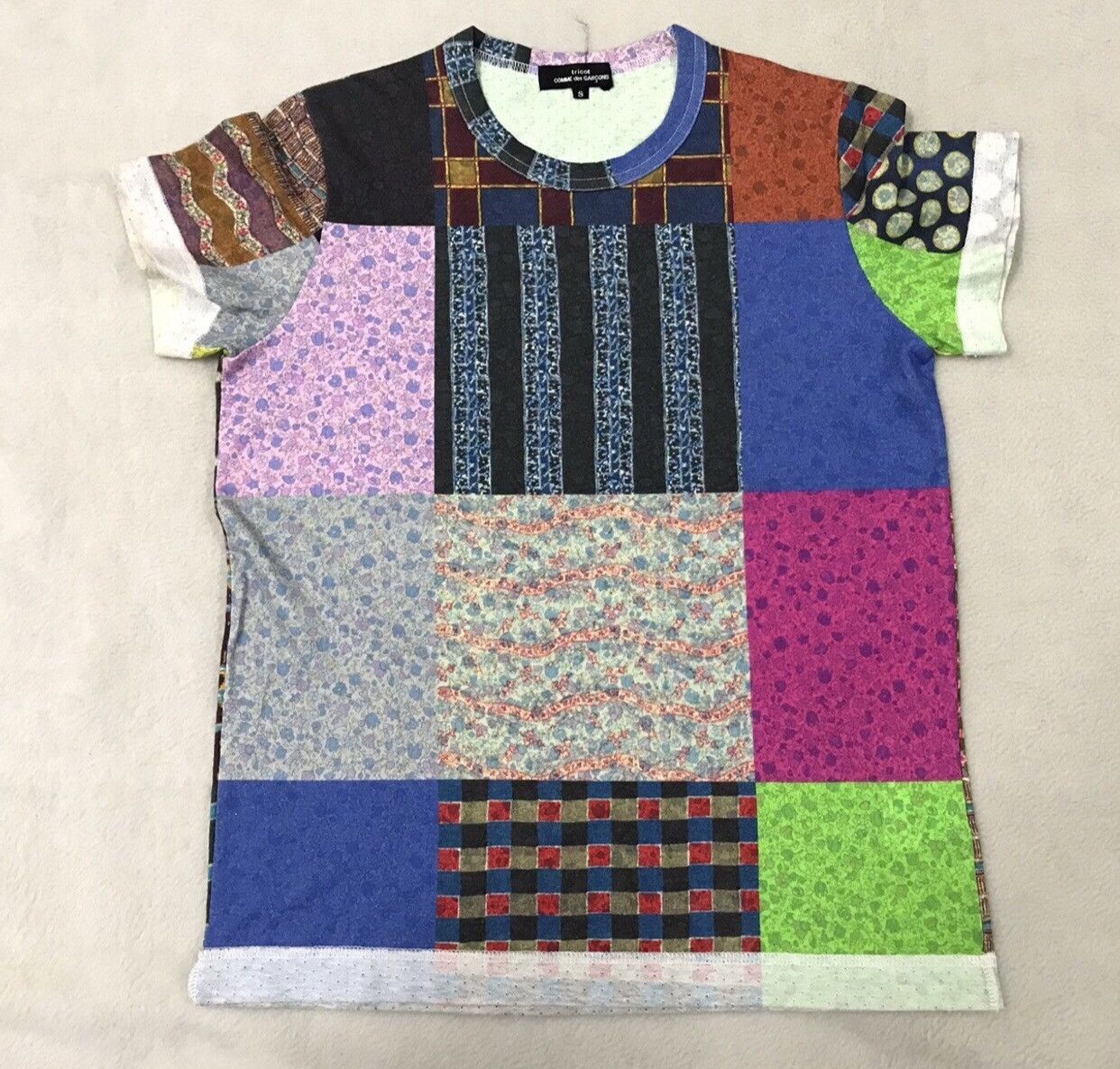 Comme des Garcons × Japanese Brand × Junya Watanabe Comme des Garçon patchwork tshirt made in japan Size S / US 4 / IT 40 - 1 Thumbnail