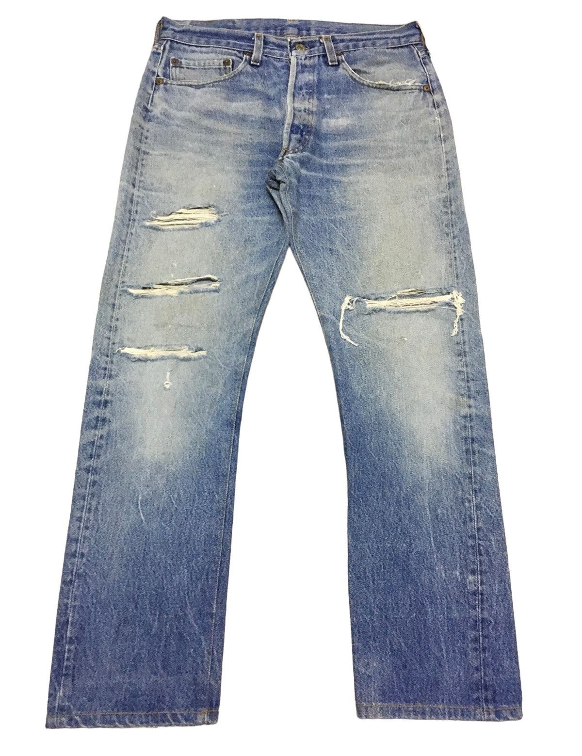 Levi's Rare Design Vintage Levis Lot 501 Distressed Jeans 1980s Size US 32 / EU 48 - 1 Thumbnail