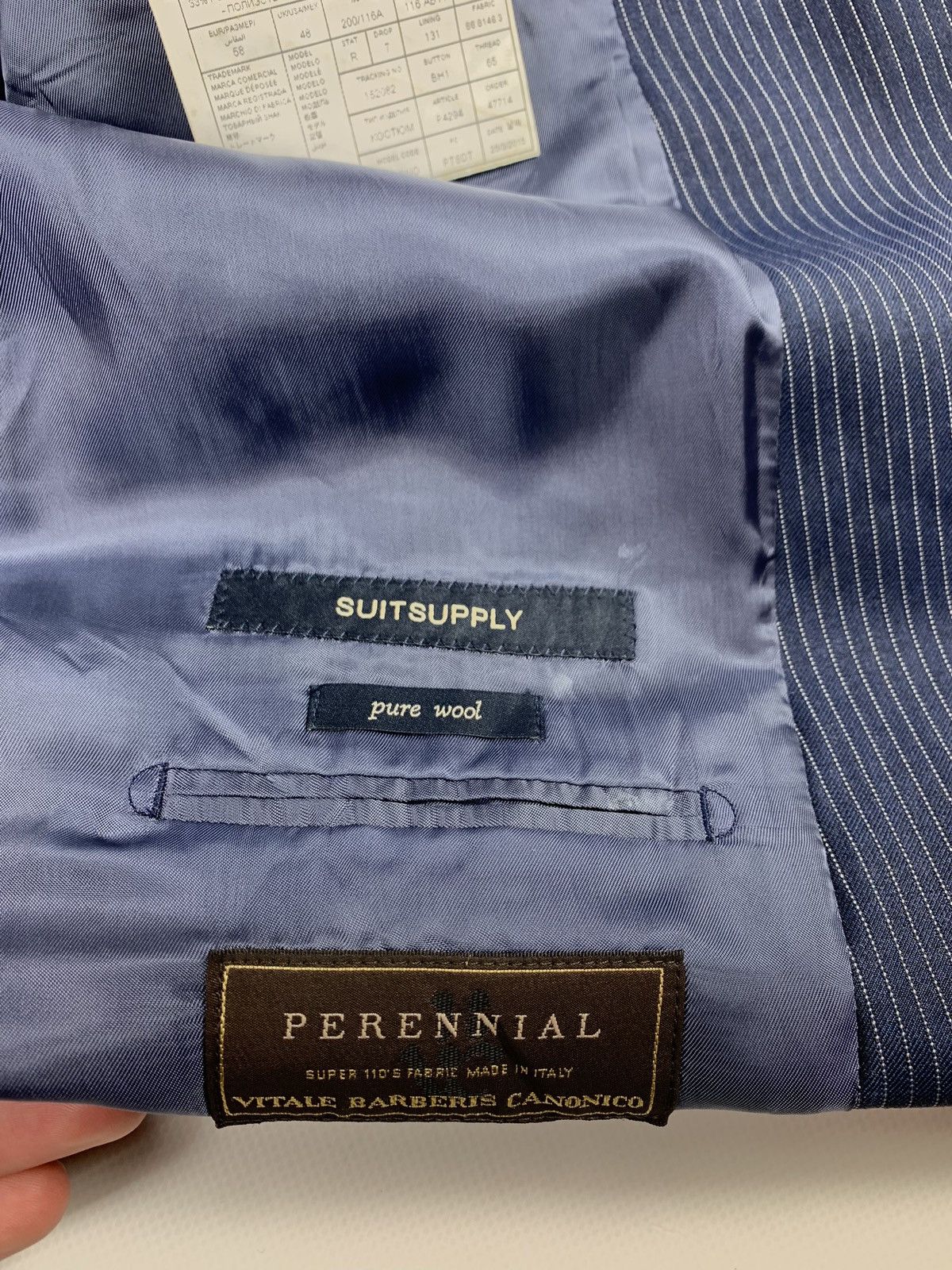 Suitsupply Suitsupply Vitale Barberis pure wool striped blazer jacket Size 48R - 7 Thumbnail
