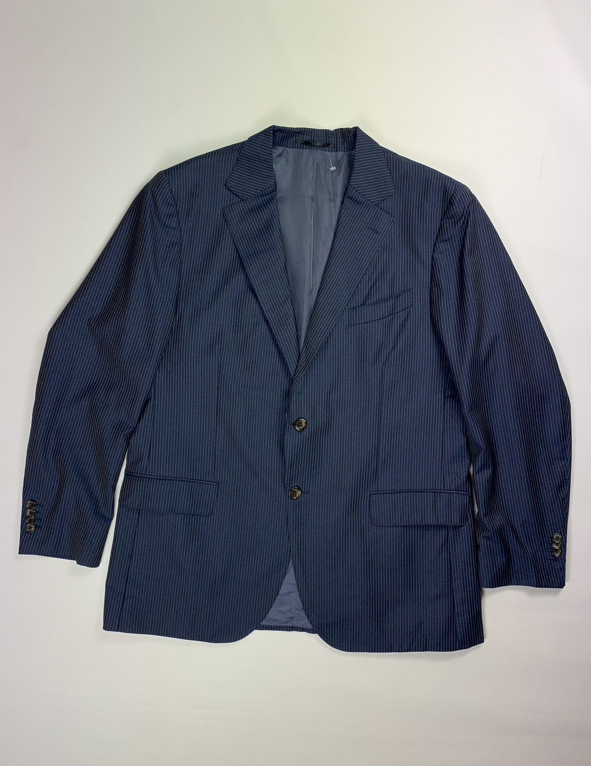 image of Suitsupply Vitale Barberis Pure Wool Striped Blazer Jacket in Blue, Men's (Size 48R)