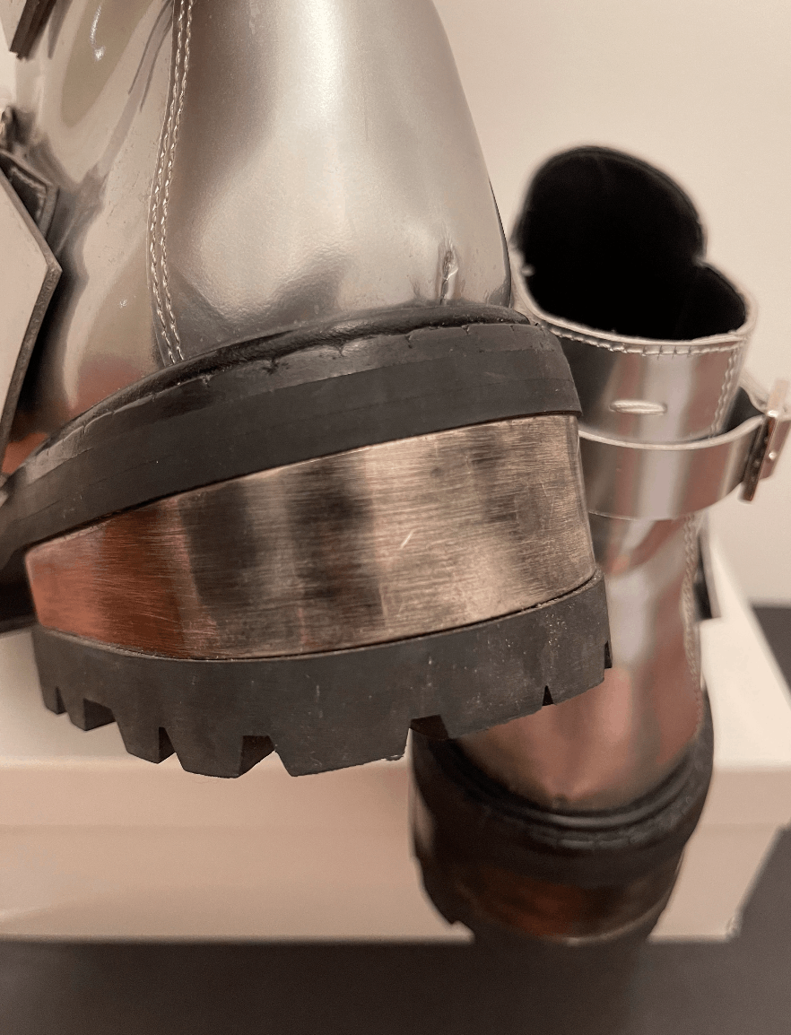 Maison Margiela Maison Margiela Oversized Metallic Silver Buckle Boots Size US 8 / EU 41 - 6 Thumbnail